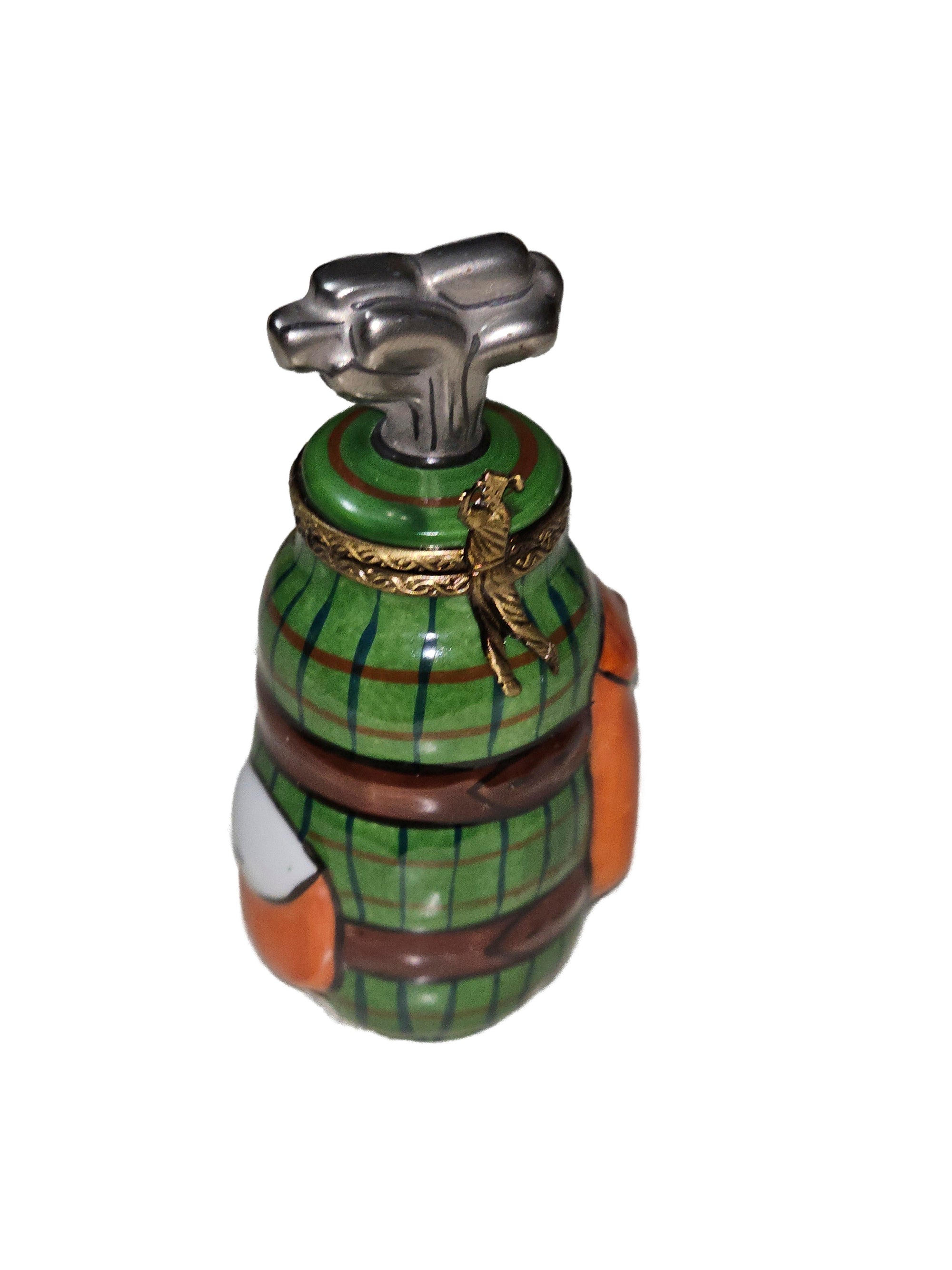 Charming Golf Bag Limoges Box Porcelain Limoges sports French Trinket Box