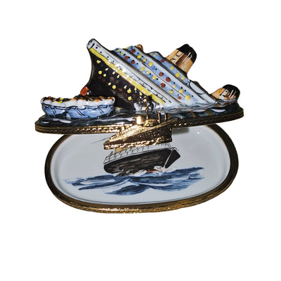 Sinking Titanic Limoges Box Porcelain Limoges vehicle French Trinket Box