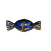 Blue Gold Striped Limoges Candy Porcelain Limoges Dessert Carnival French Trinket Box