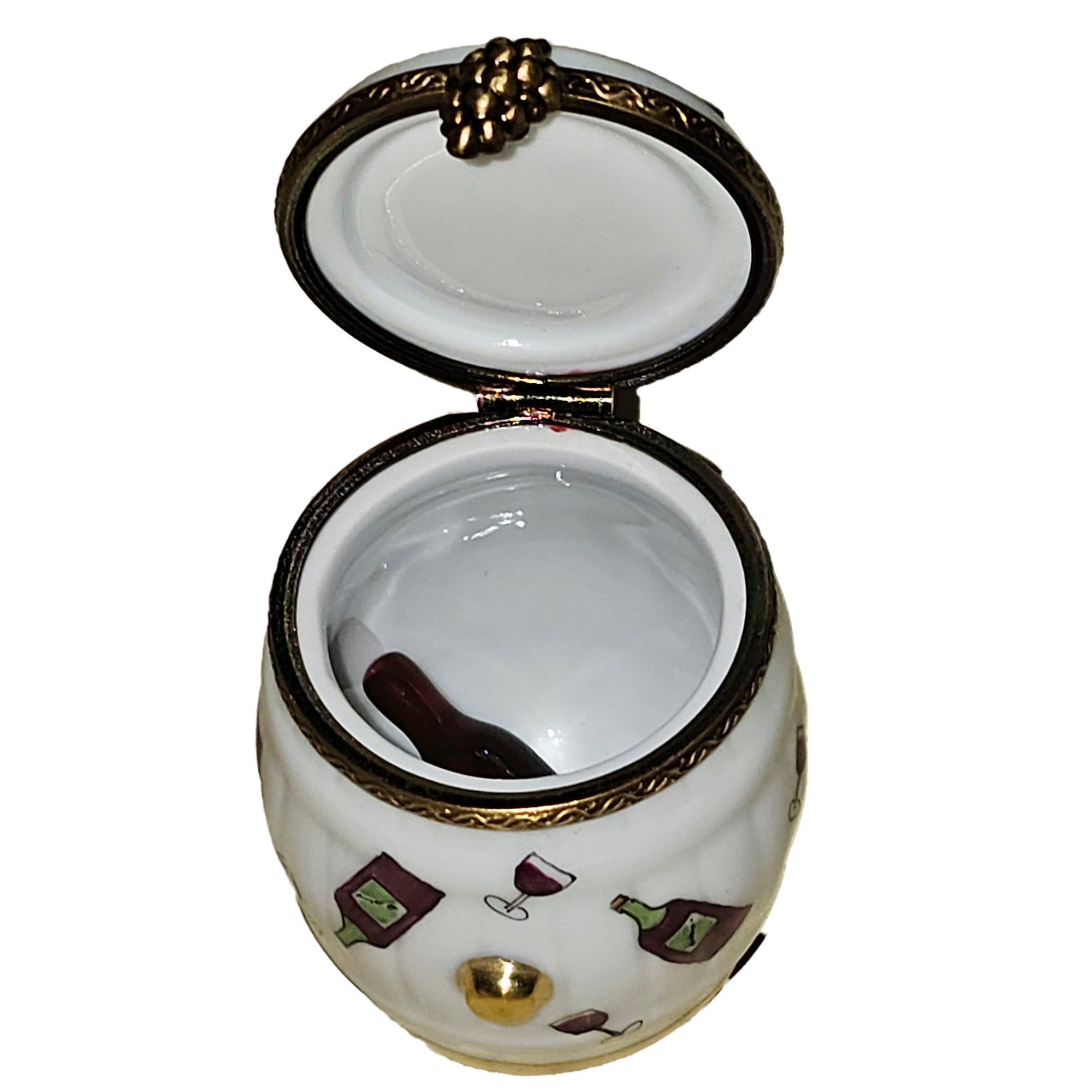 Charming Wine Barrel Limoges Box Porcelain Limoges wine French Trinket Box