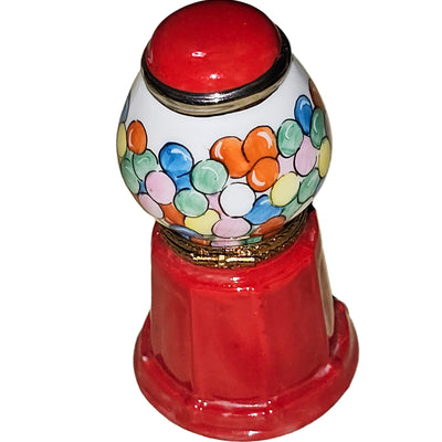 Colorful Limoges Gumball Machine Porcelain Limoges Carnival Kids Dessert French Trinket Box