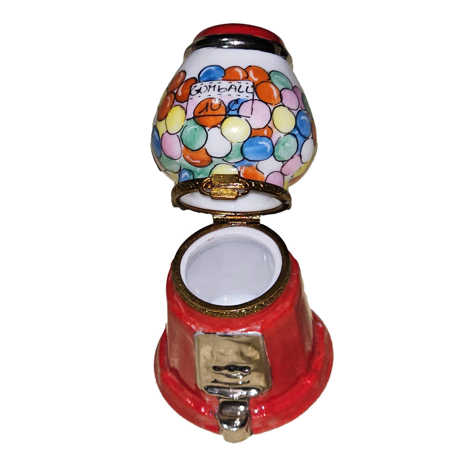 Colorful Limoges Gumball Machine Porcelain Limoges Carnival Kids Dessert French Trinket Box