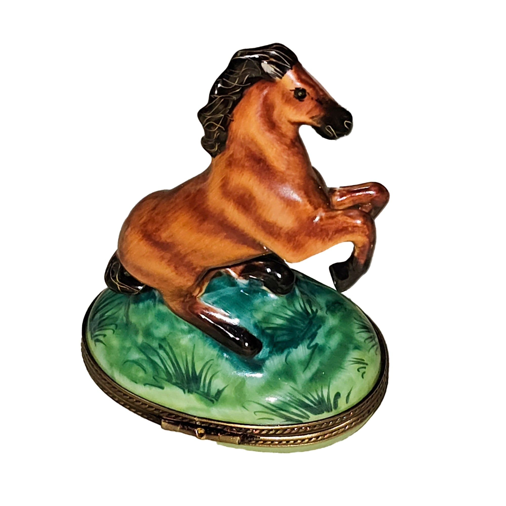 Majestic Standing Horse Limoges Box Porcelain Limoges farm animal French Trinket Box