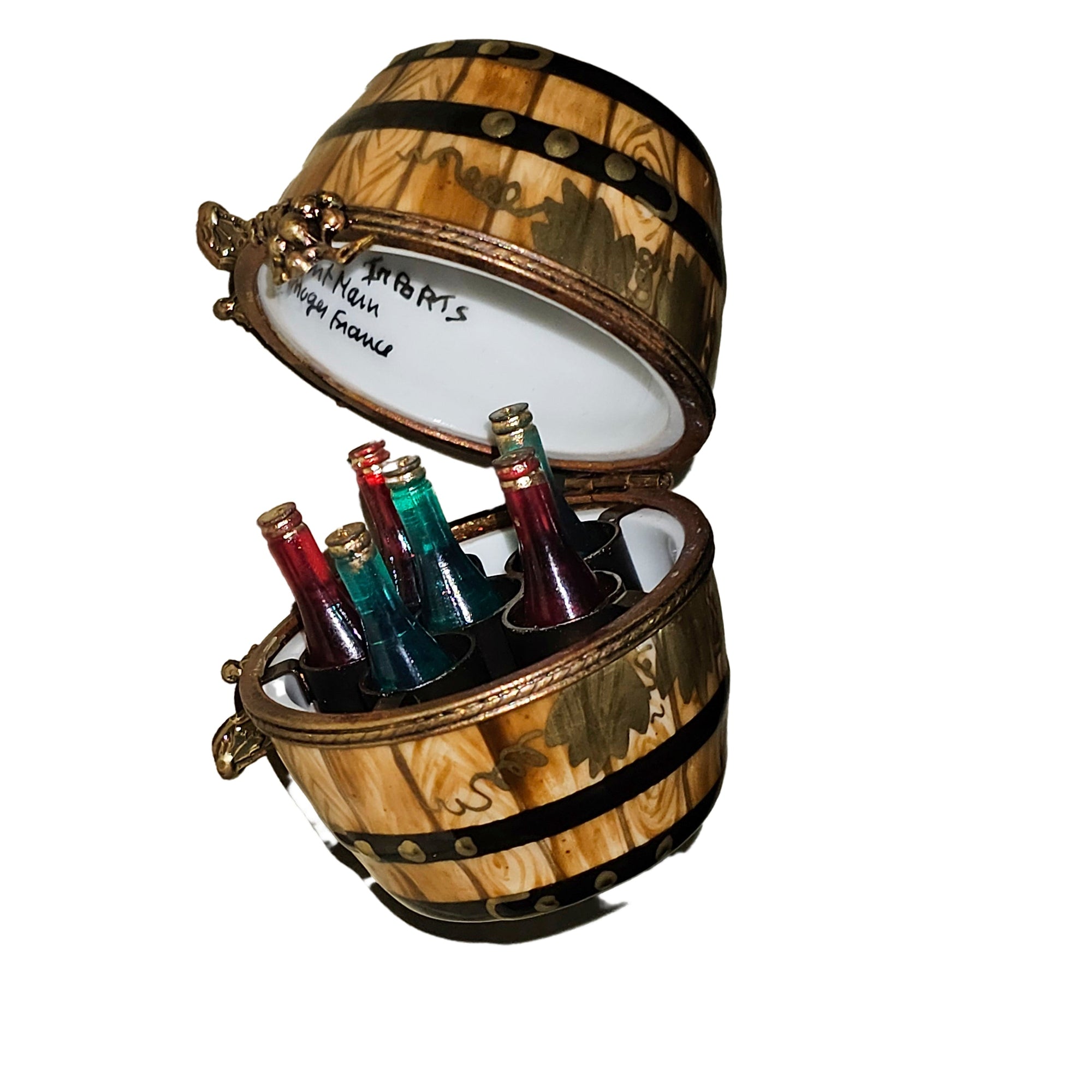 Wine Barrel Treasure Limoges Box Porcelain Limoges Wine spirits French Trinket Box