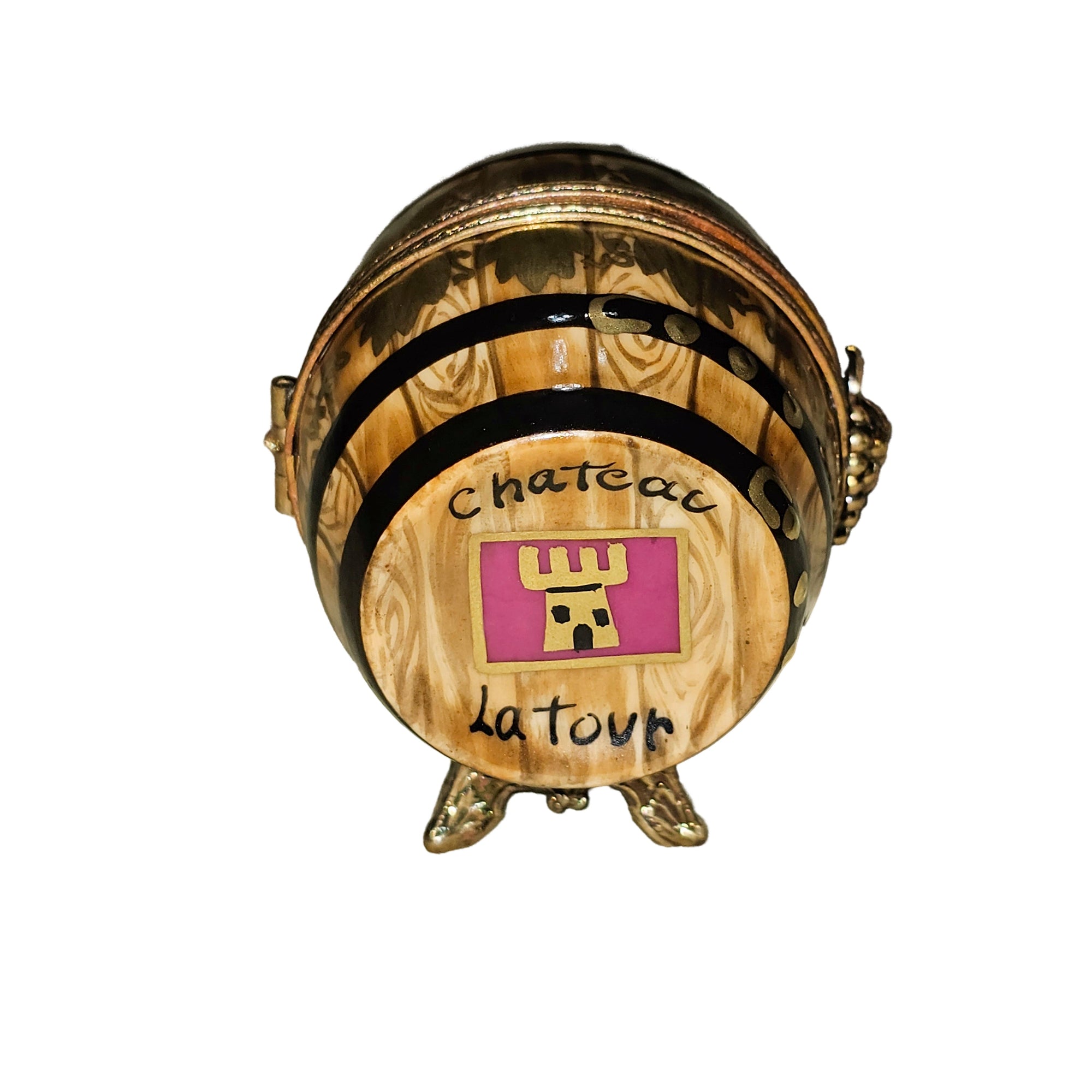 Wine Barrel Treasure Limoges Box Porcelain Limoges Wine spirits French Trinket Box