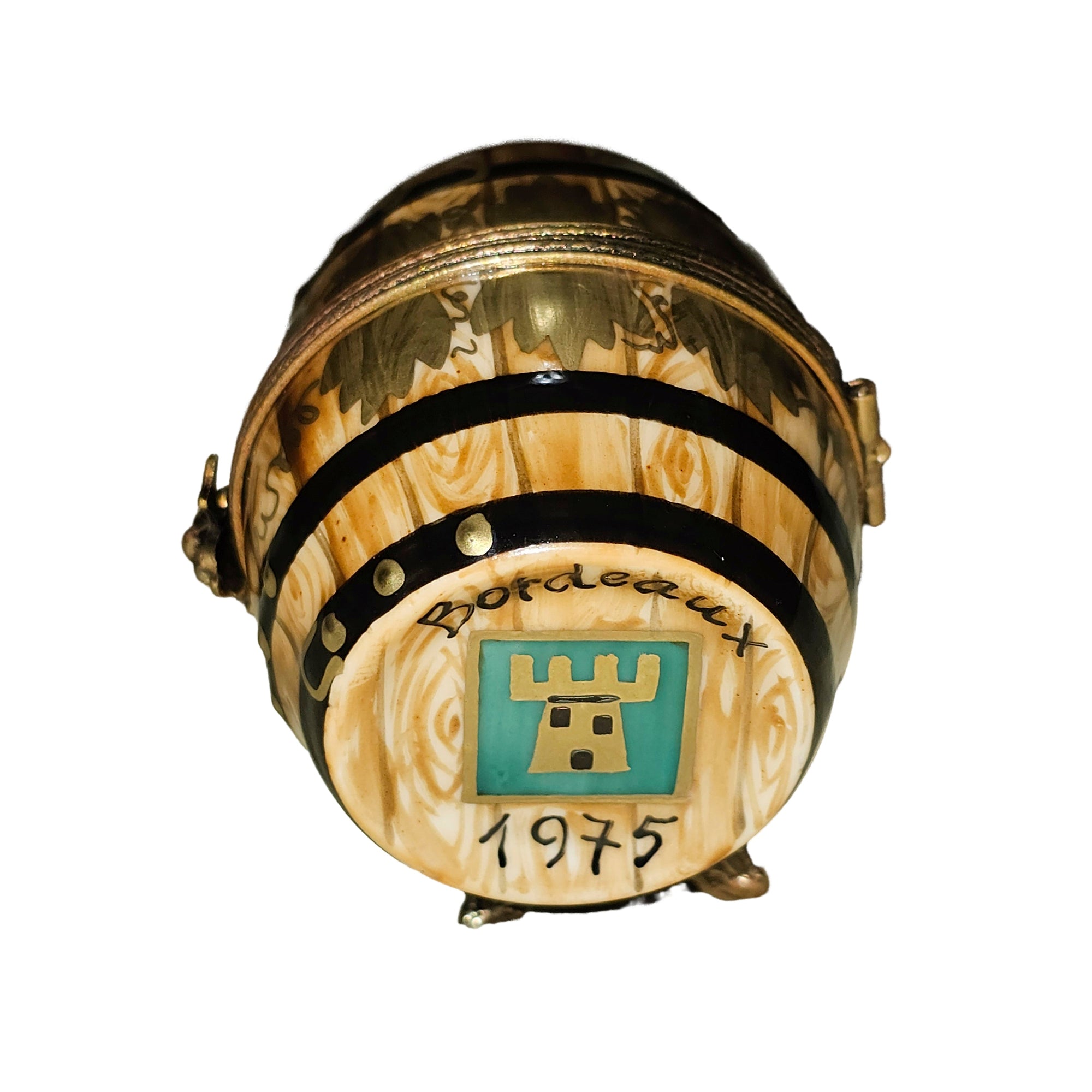 Wine Barrel Treasure Limoges Box Porcelain Limoges Wine spirits French Trinket Box