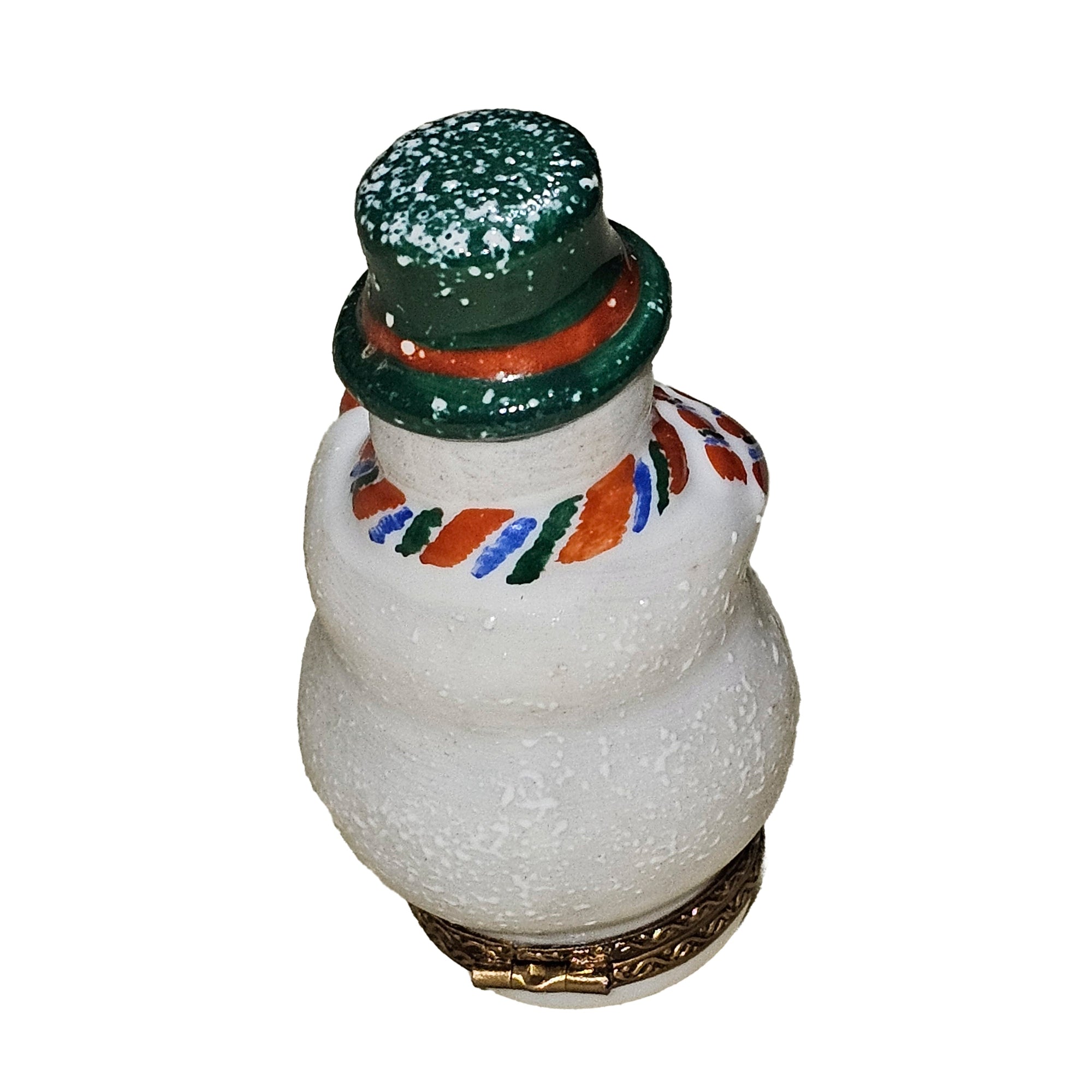 Snowman Lantern Limoges Box Porcelain Limoges Snowman French Trinket Box
