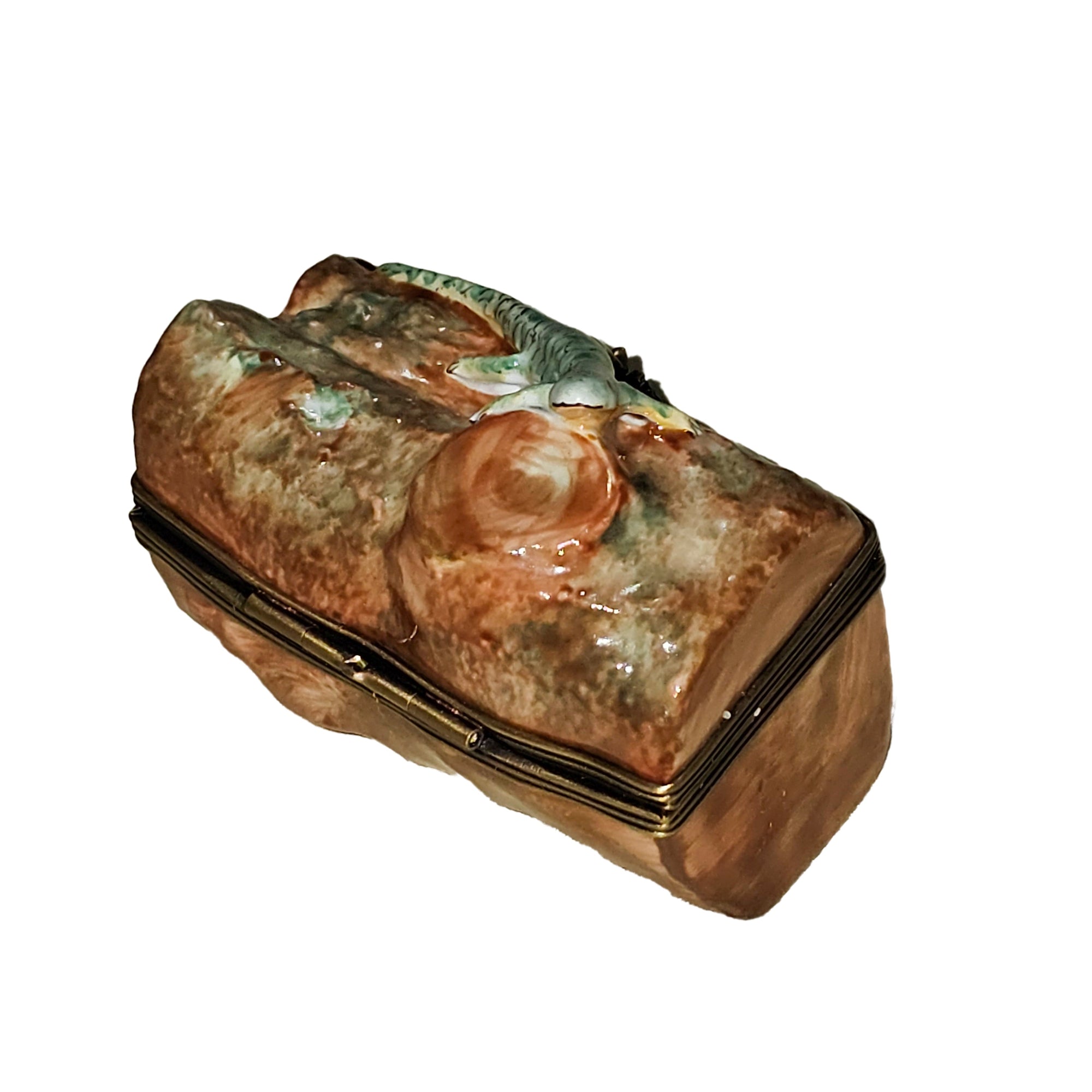 Vibrant Lizard Limoges Box Porcelain Limoges Frog turtle French Trinket Box