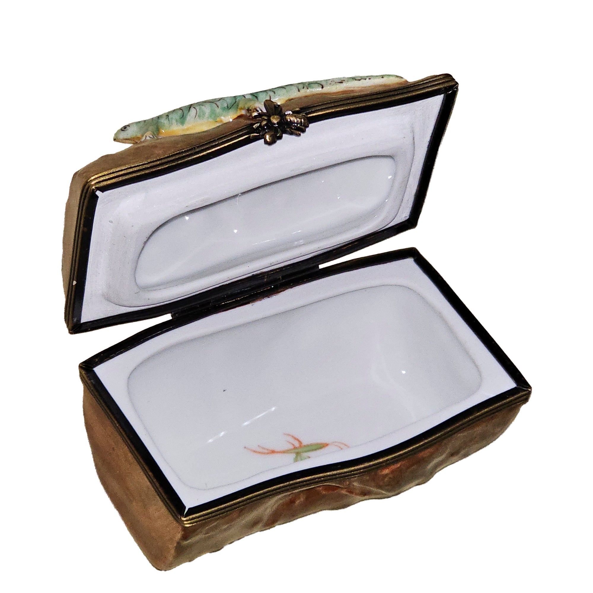 Vibrant Lizard Limoges Box Porcelain Limoges Frog turtle French Trinket Box