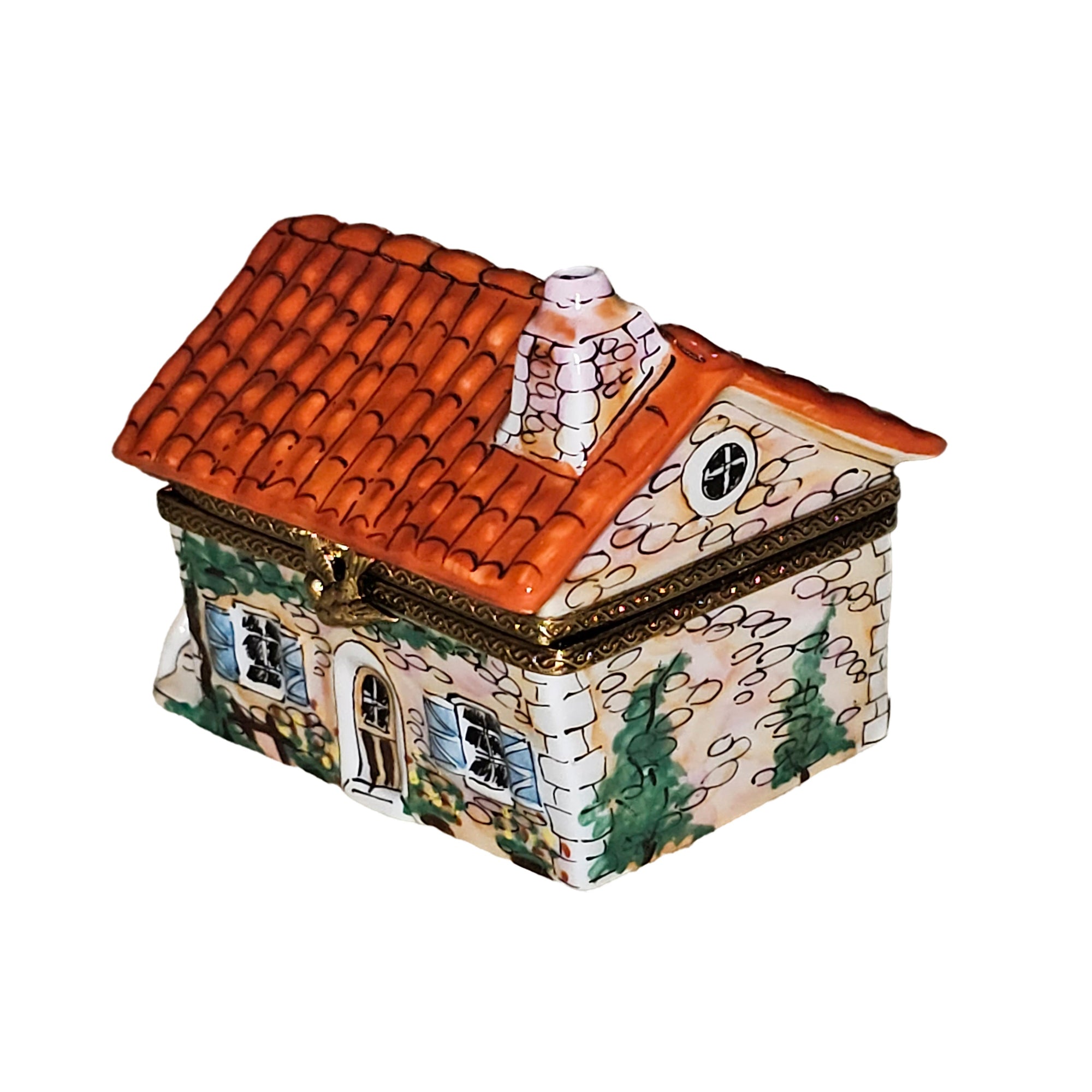 Charming Red Roof Treasure Box Porcelain Limoges Home special French Trinket Box