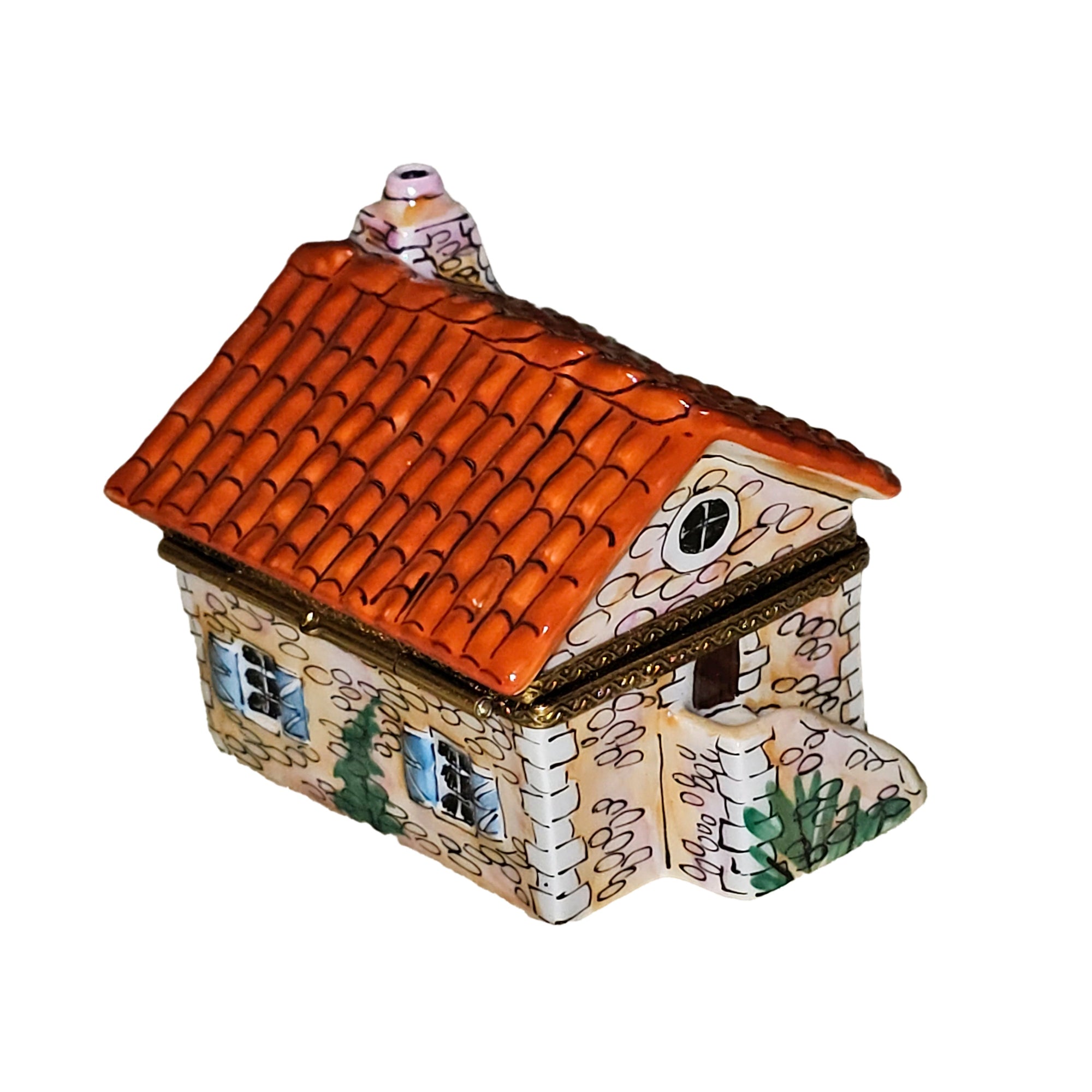 Charming Red Roof Treasure Box Porcelain Limoges Home special French Trinket Box