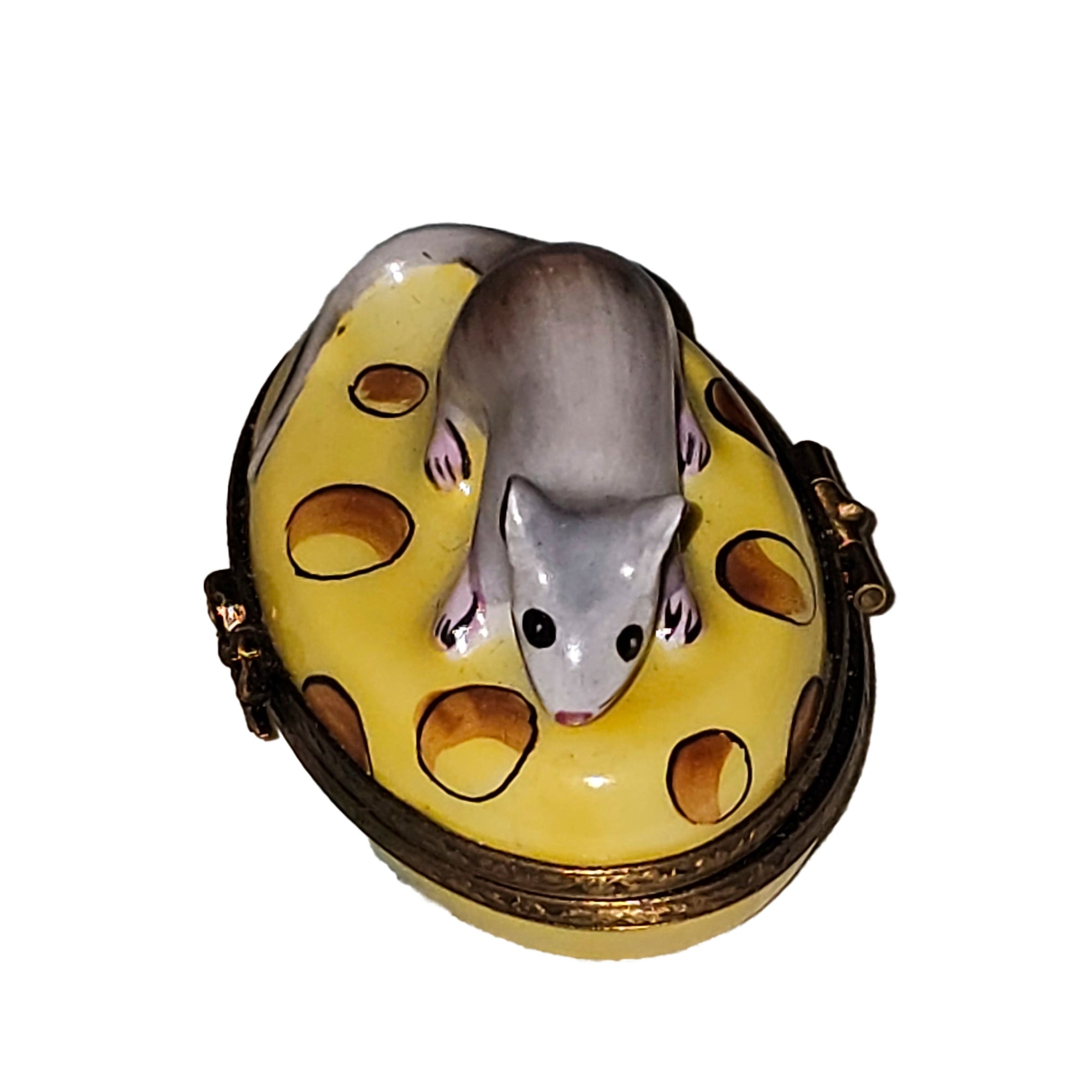 Charming Mouse on Cheese Limoges Box Porcelain Limoges French Trinket Box