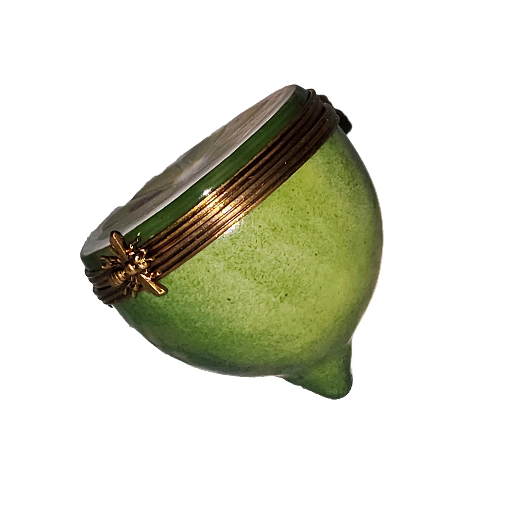 Ladybug Lime Limoges Box Porcelain Limoges fruit vegetable French Trinket Box