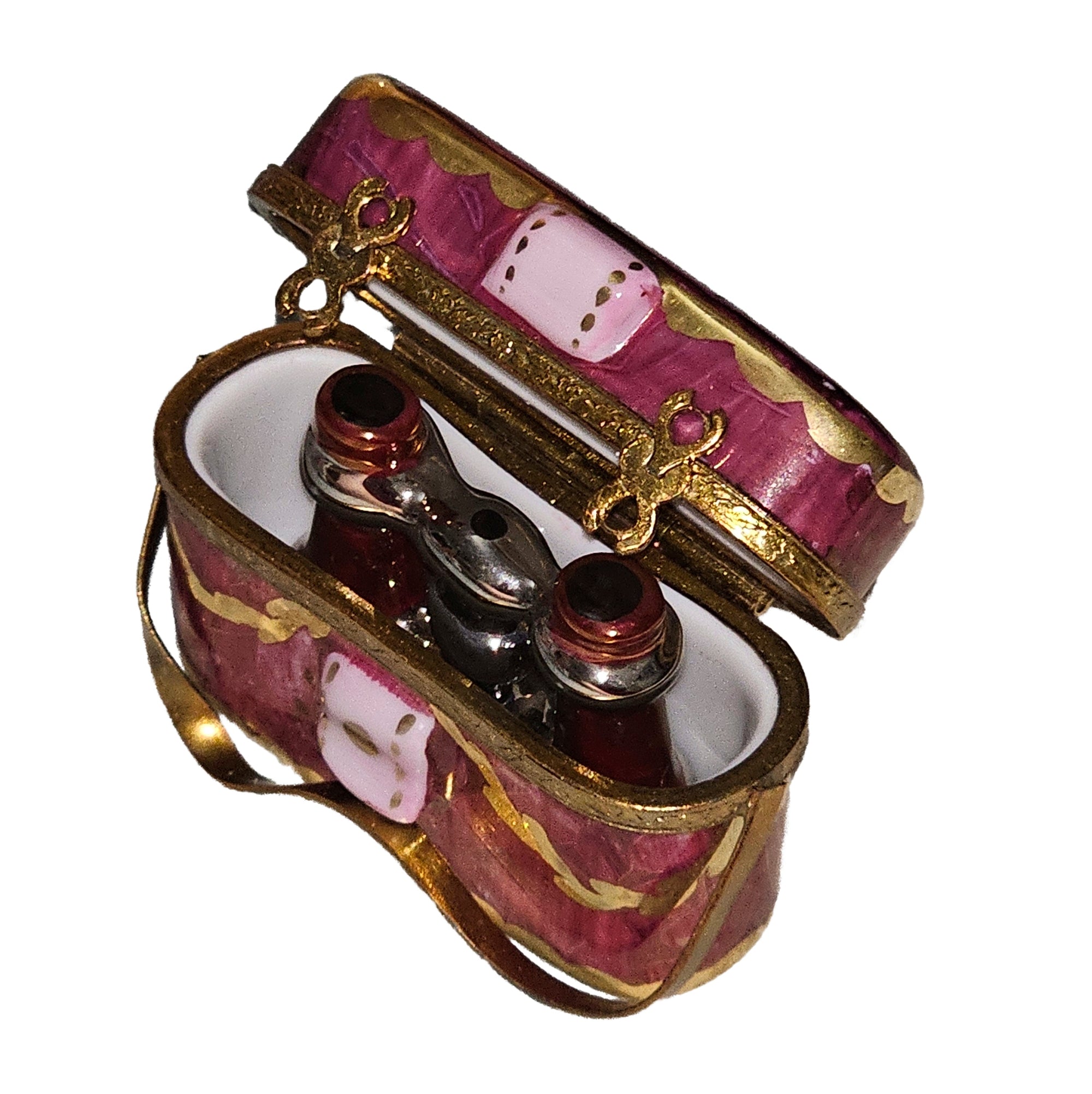 Ballerina Box with Binoculars Porcelain Limoges dance fine art French Trinket Box