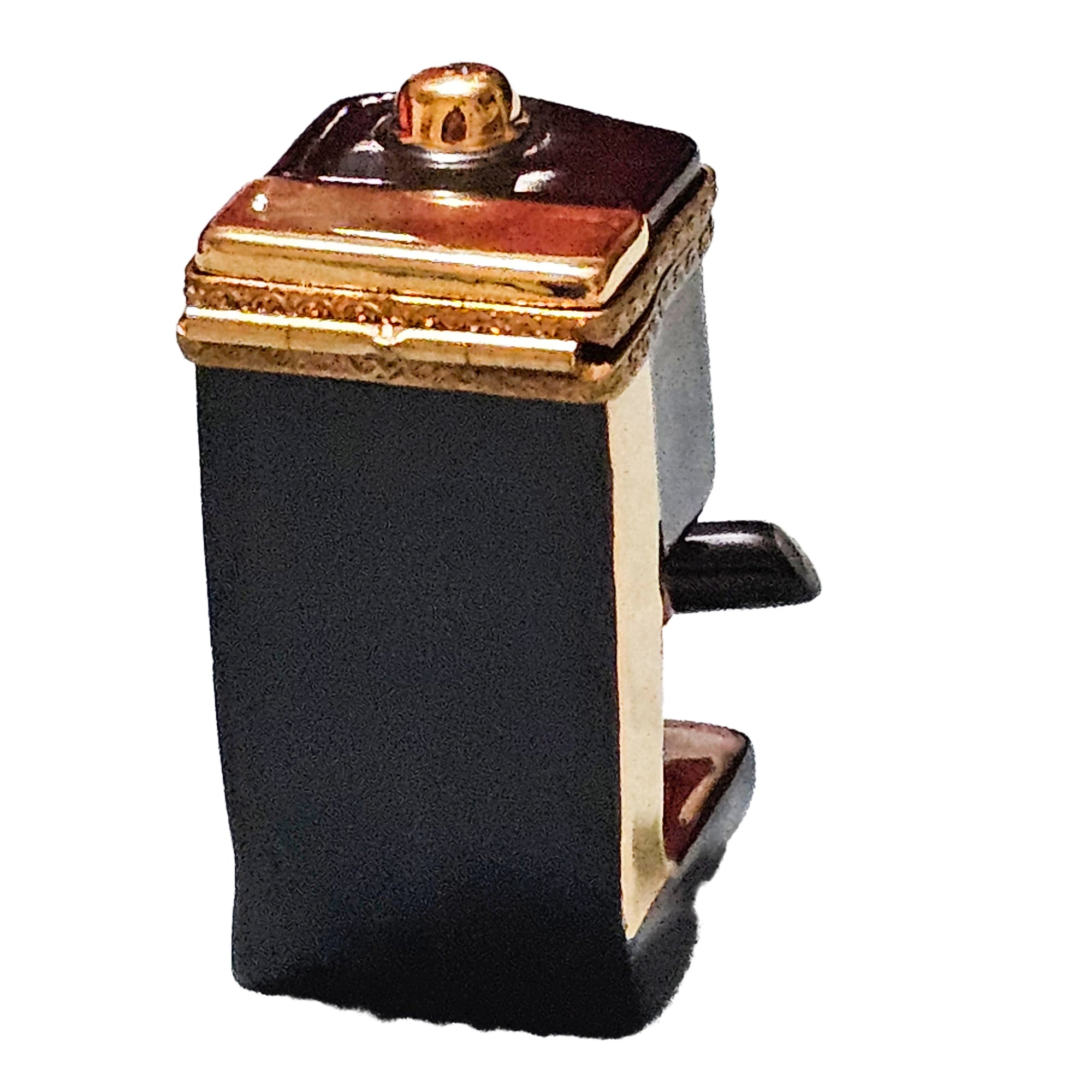 Gold Black Coffee Machine Box Porcelain Limoges Food Home French Trinket Box