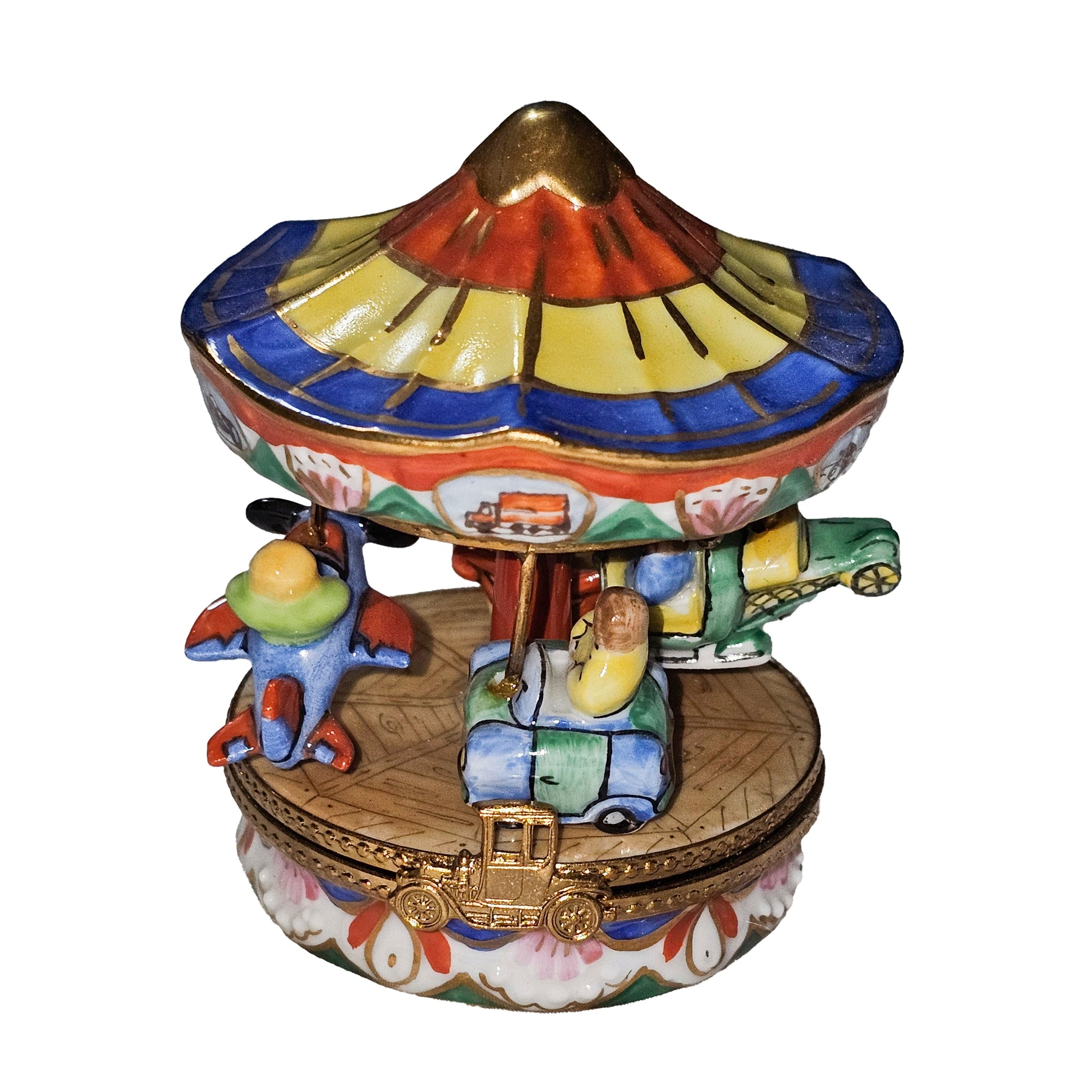 Colorful Carnival Delight Box Porcelain Limoges carnival kids circus French Trinket Box