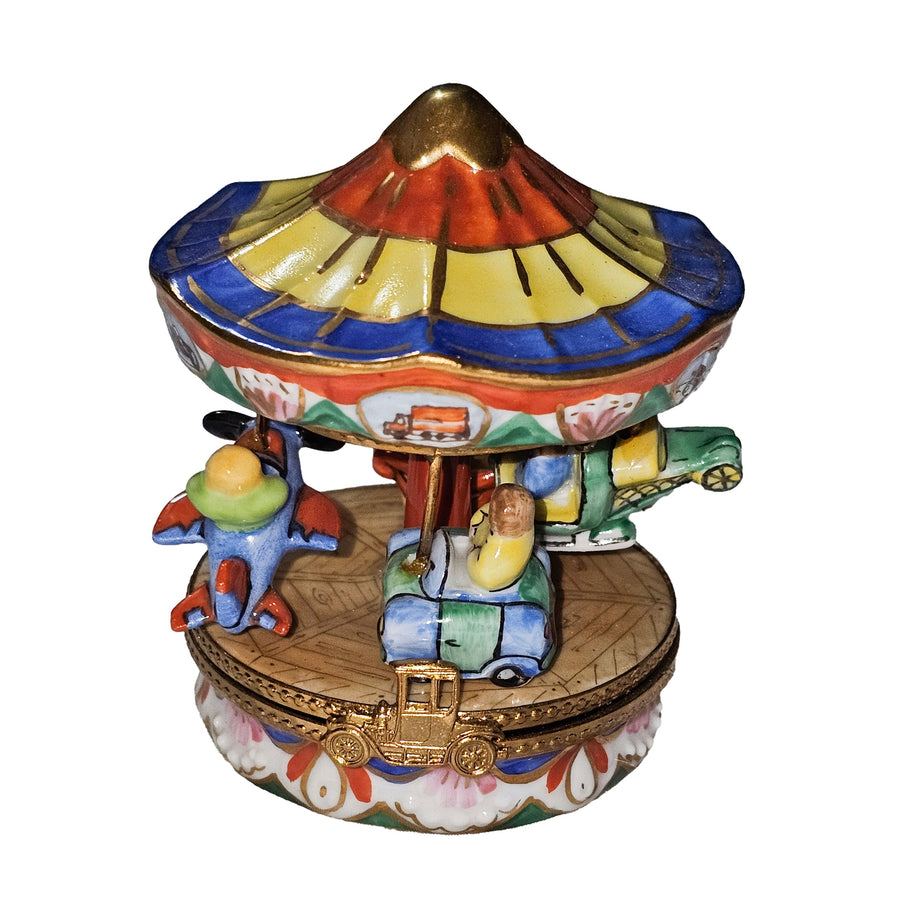 Colorful Carnival Delight Box Porcelain Limoges carnival kids circus French Trinket Box