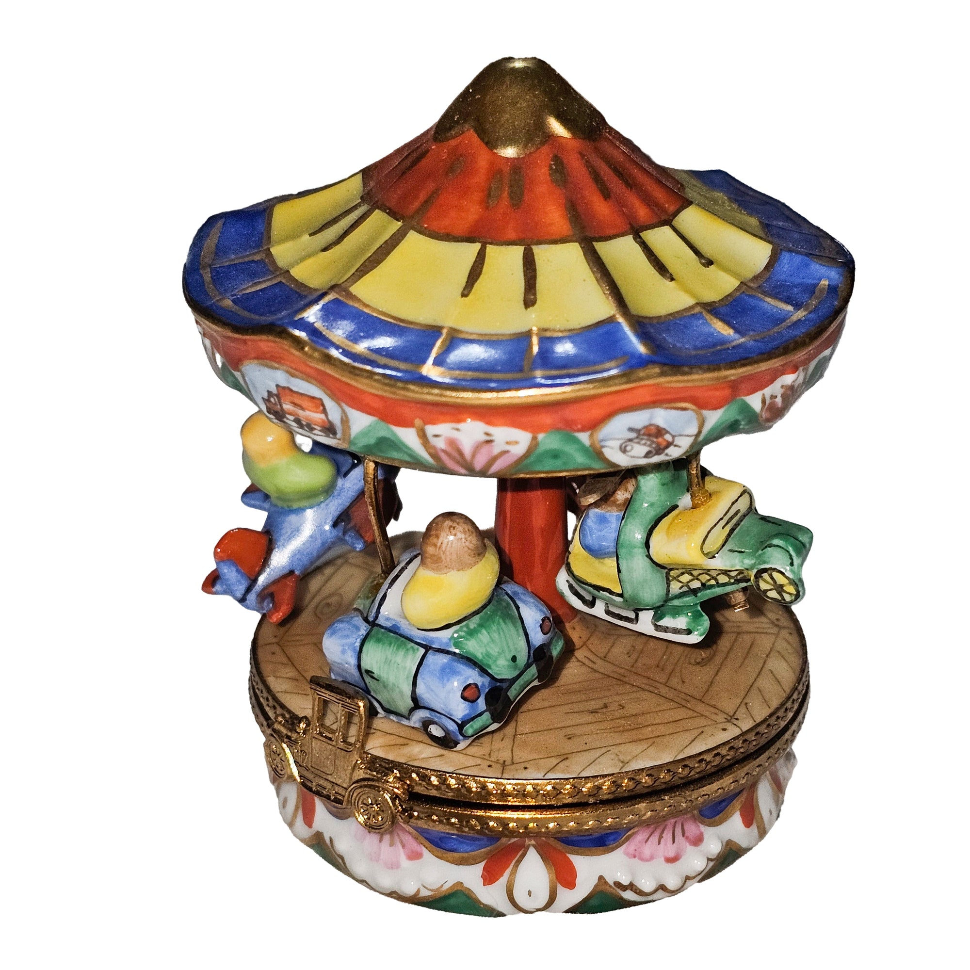 Colorful Carnival Delight Box Porcelain Limoges carnival kids circus French Trinket Box