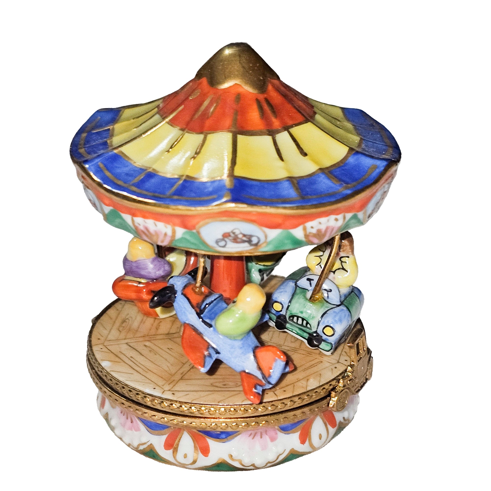 Colorful Carnival Delight Box Porcelain Limoges carnival kids circus French Trinket Box