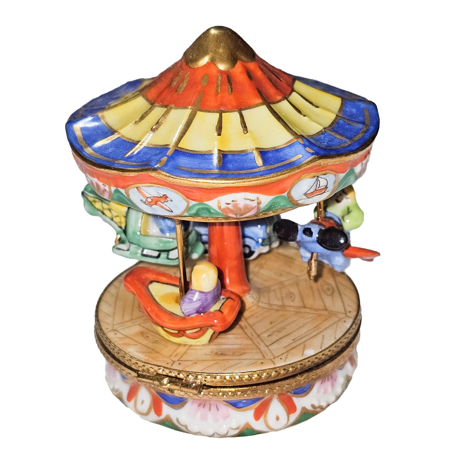 Colorful Carnival Delight Box Porcelain Limoges carnival kids circus French Trinket Box