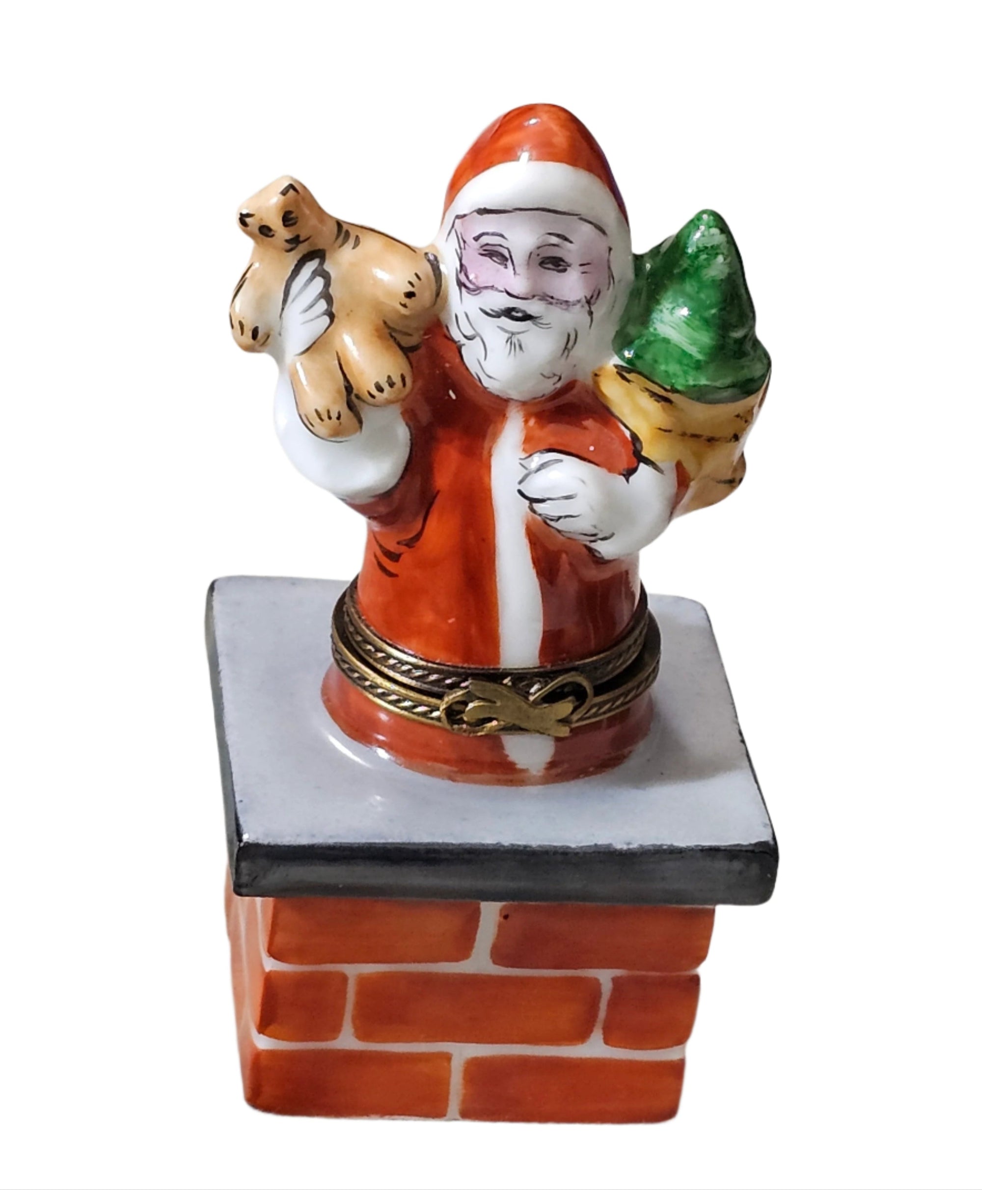 Santa Claus Limoges Box Figurine Porcelain Limoges Santa French Trinket Box