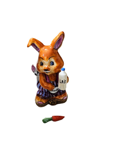 Charming Rabbit with Carrot Figurine