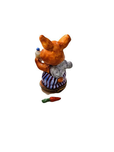 Charming Rabbit with Carrot Figurine
