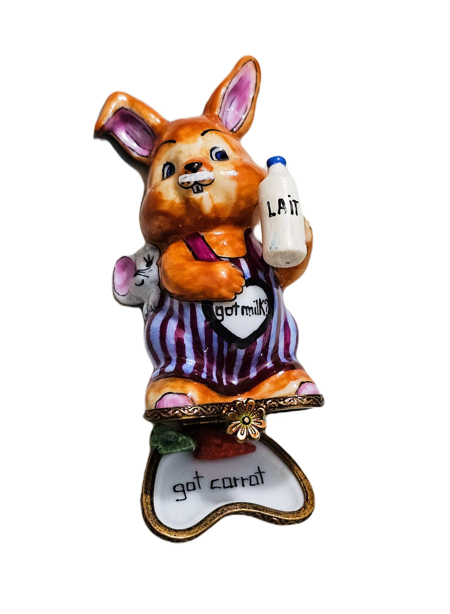 Charming Rabbit with Carrot Figurine