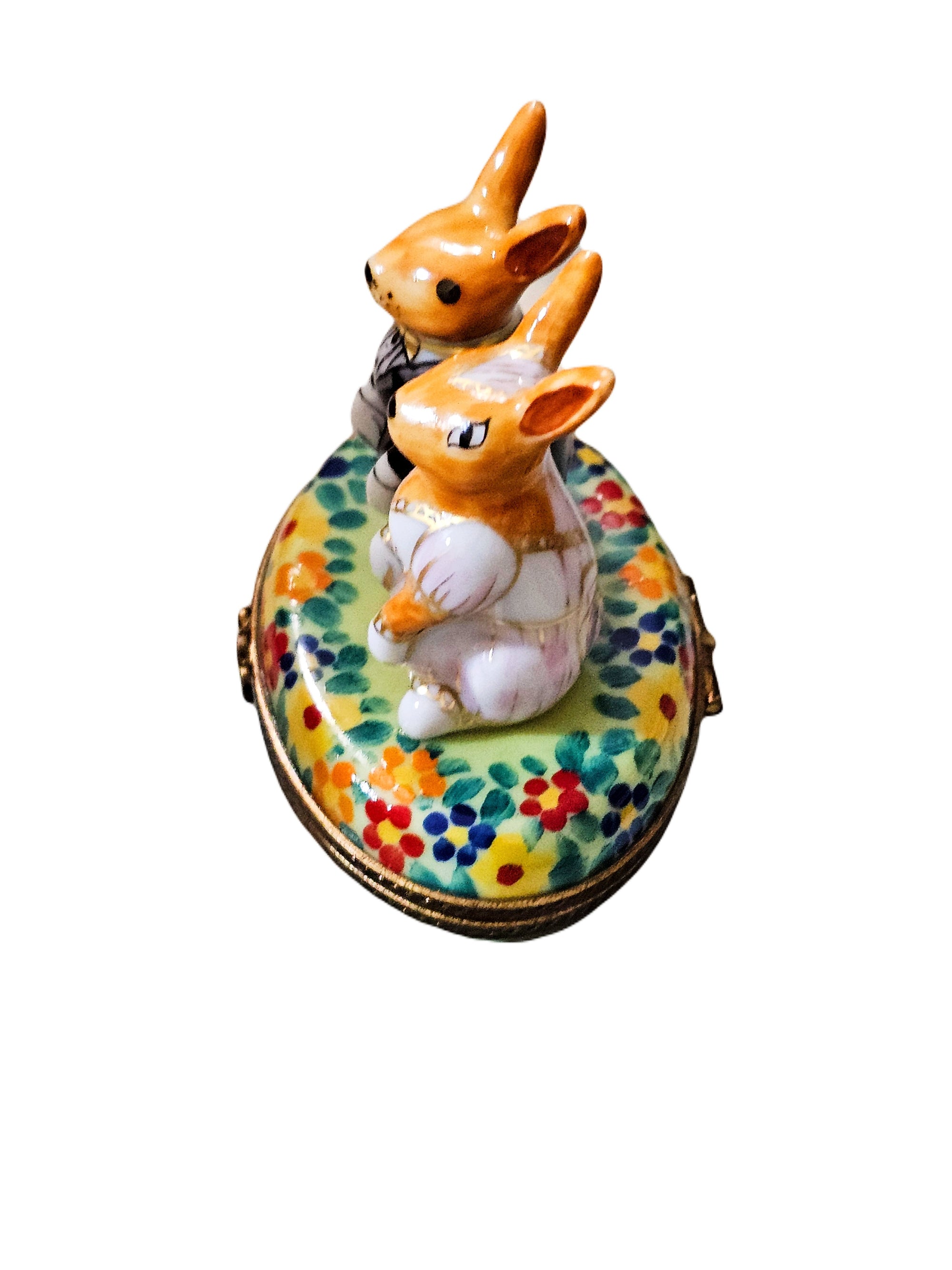 Wedding Rabbits Limoges Treasure Porcelain Limoges rabbit wedding French Trinket Box