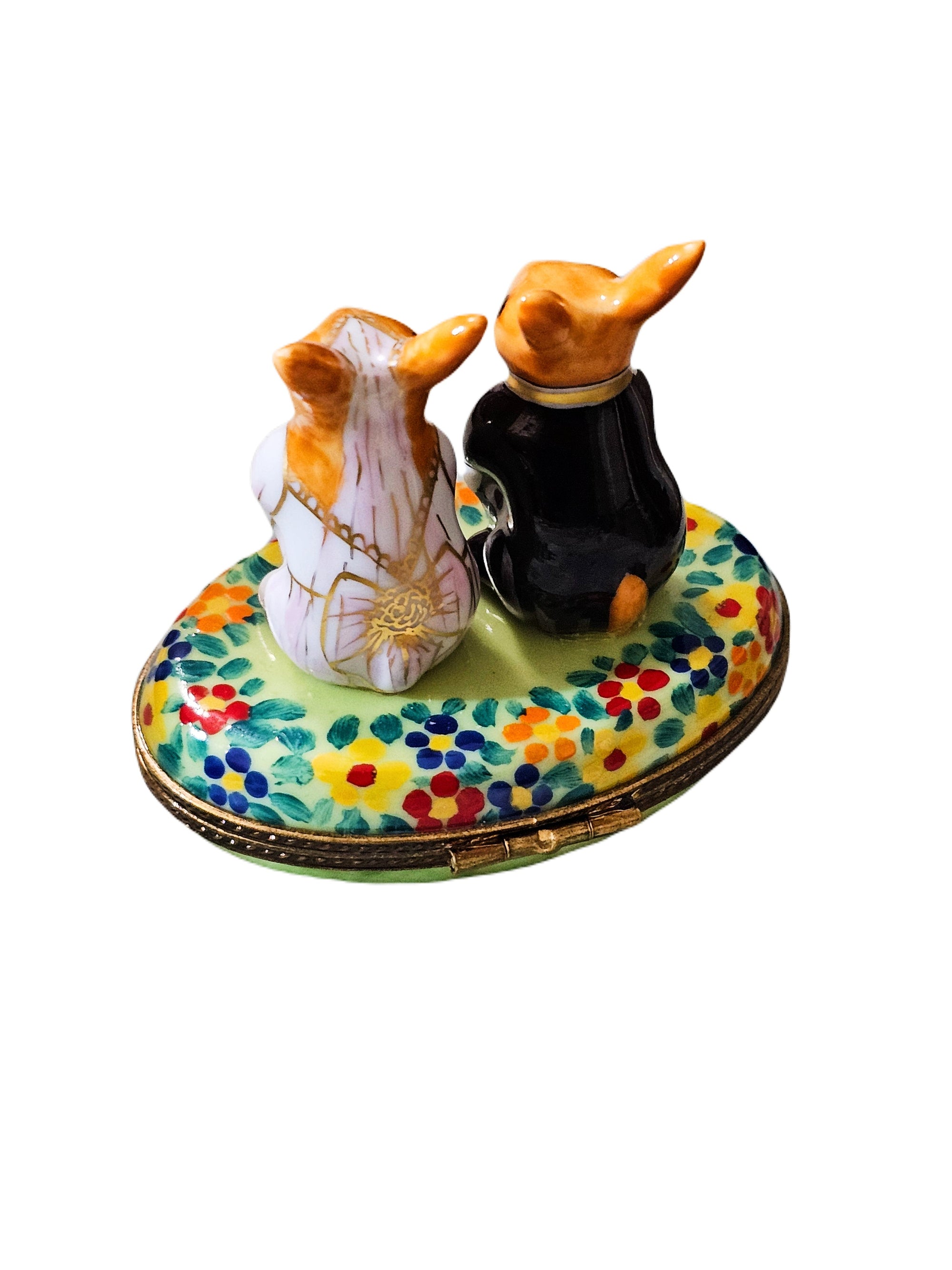 Wedding Rabbits Limoges Treasure Porcelain Limoges rabbit wedding French Trinket Box