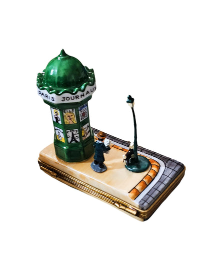 Parisian Newsstand Collectible Box Porcelain Limoges France Paris monuments Limoges Box French Trinket Box