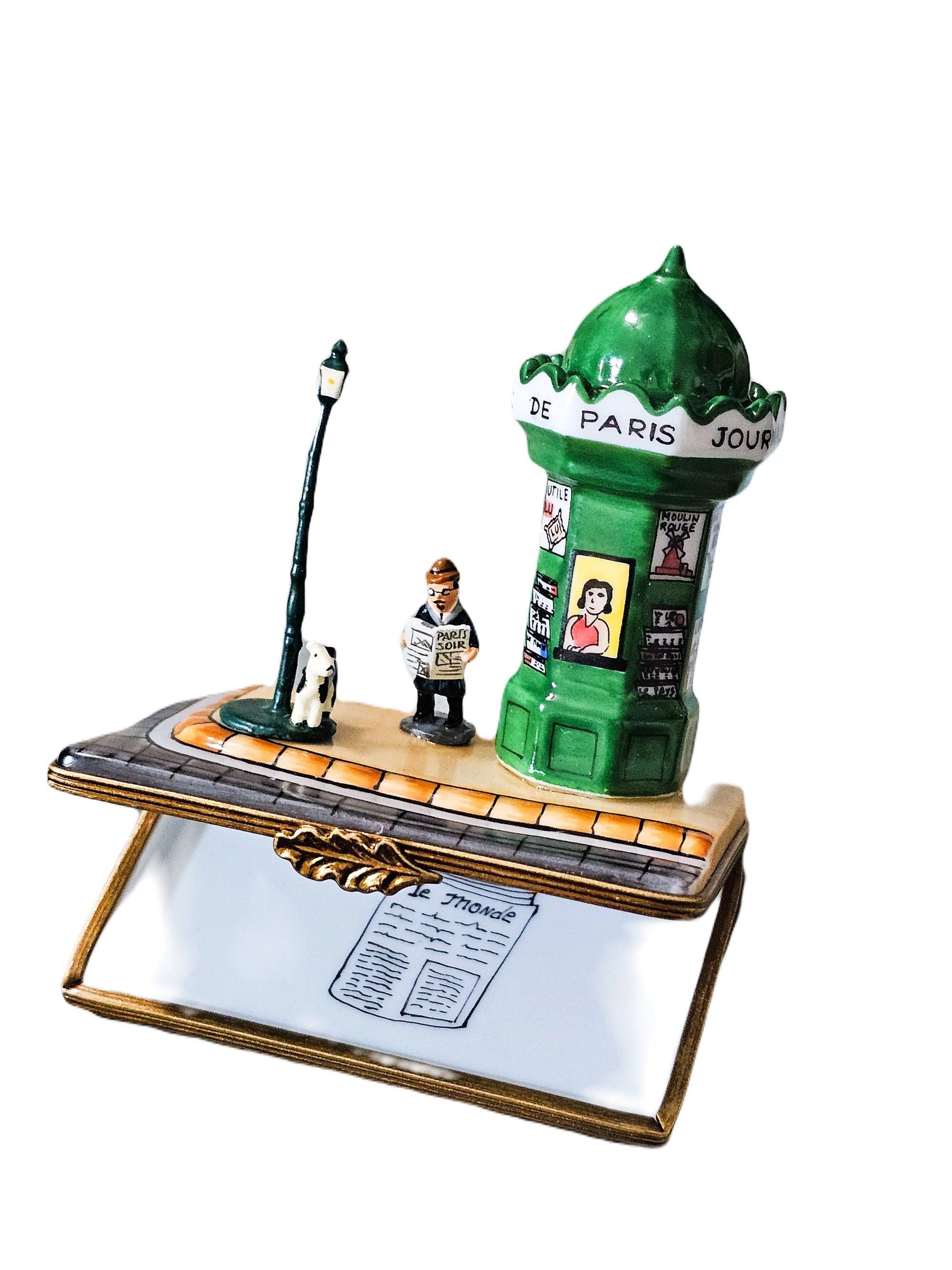 Parisian Newsstand Collectible Box Porcelain Limoges France Paris monuments Limoges Box French Trinket Box