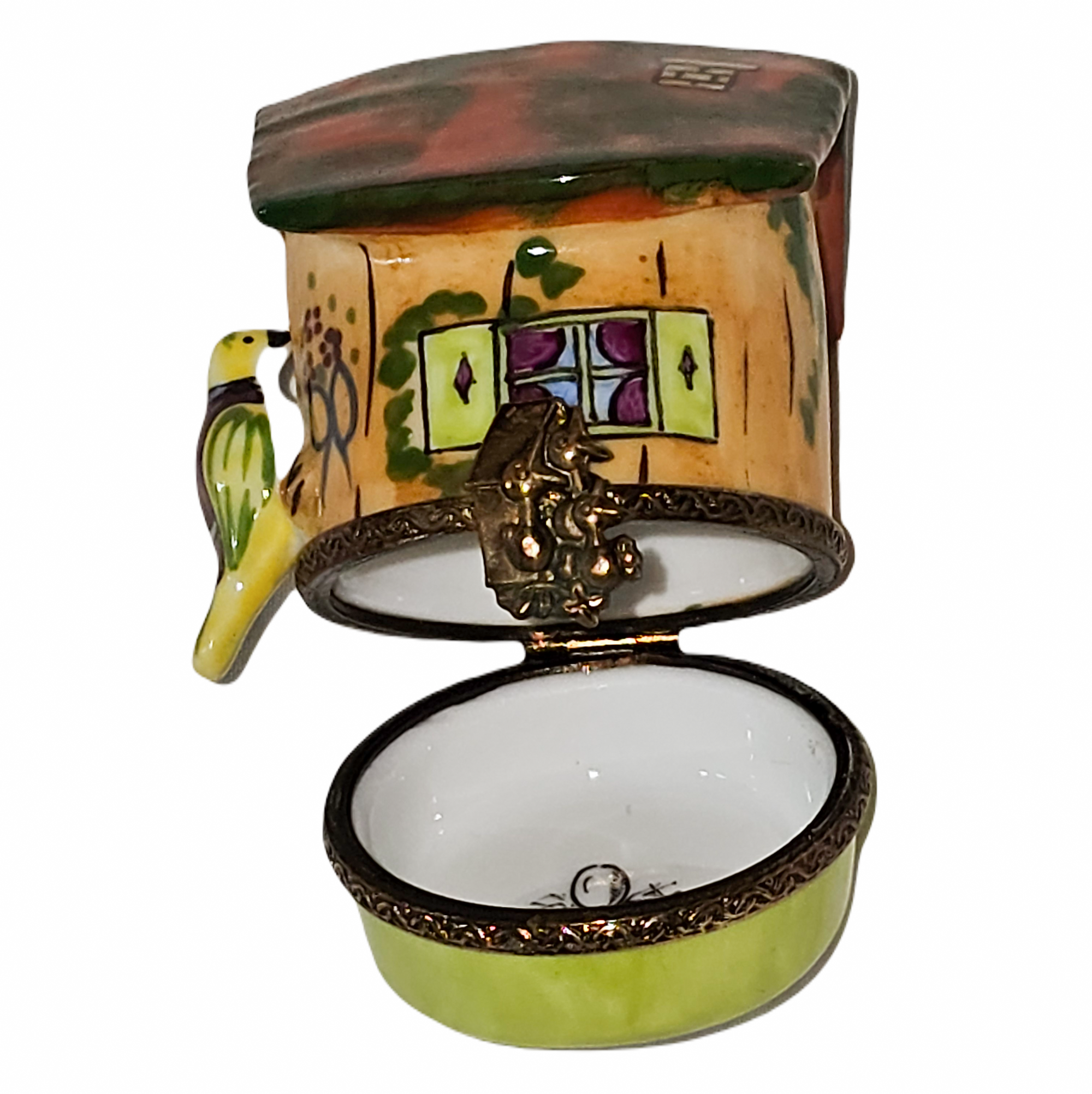 Charming Birdhouse Limoges Box Porcelain Limoges bird garden French Trinket Box