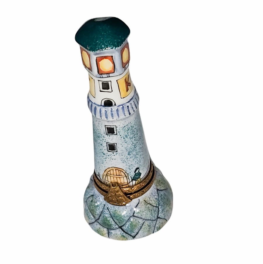 Ker Moet Bue Lighthouse Decor Porcelain Limoges beach monuments travel French Trinket Box