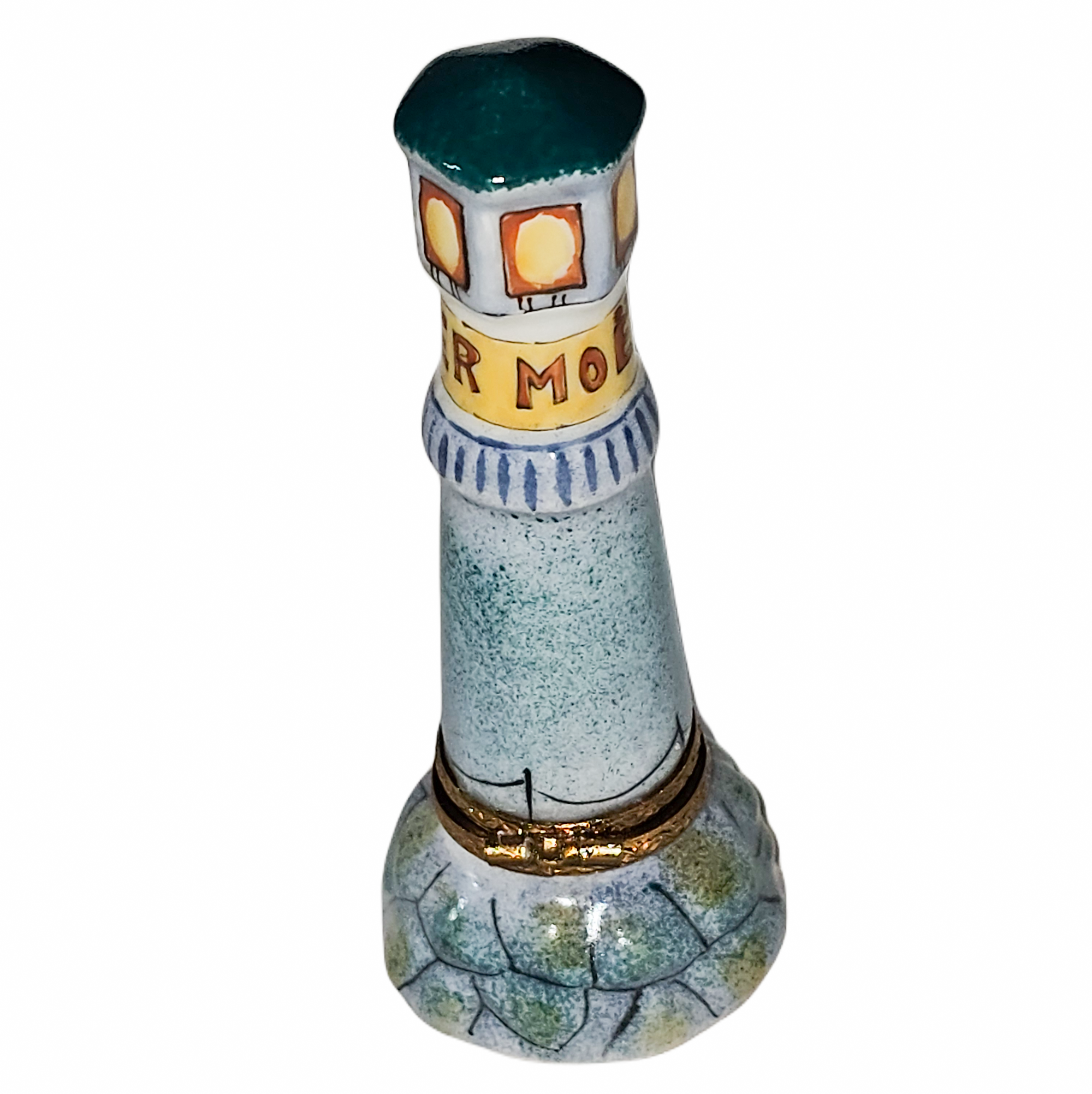 Ker Moet Bue Lighthouse Decor Porcelain Limoges beach monuments travel French Trinket Box