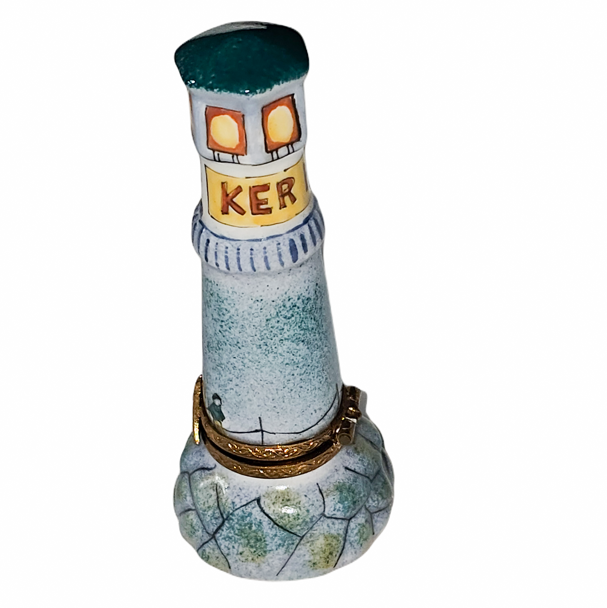 Ker Moet Bue Lighthouse Decor Porcelain Limoges beach monuments travel French Trinket Box