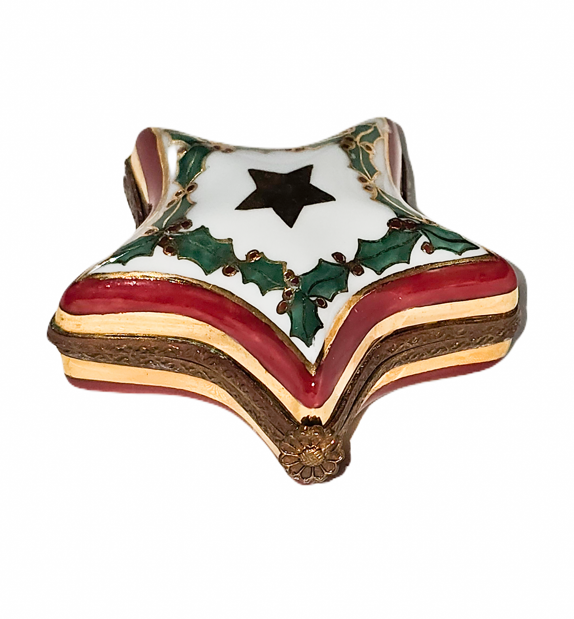 Christmas Star Keepsake Box Porcelain Limoges xmas French Trinket Box