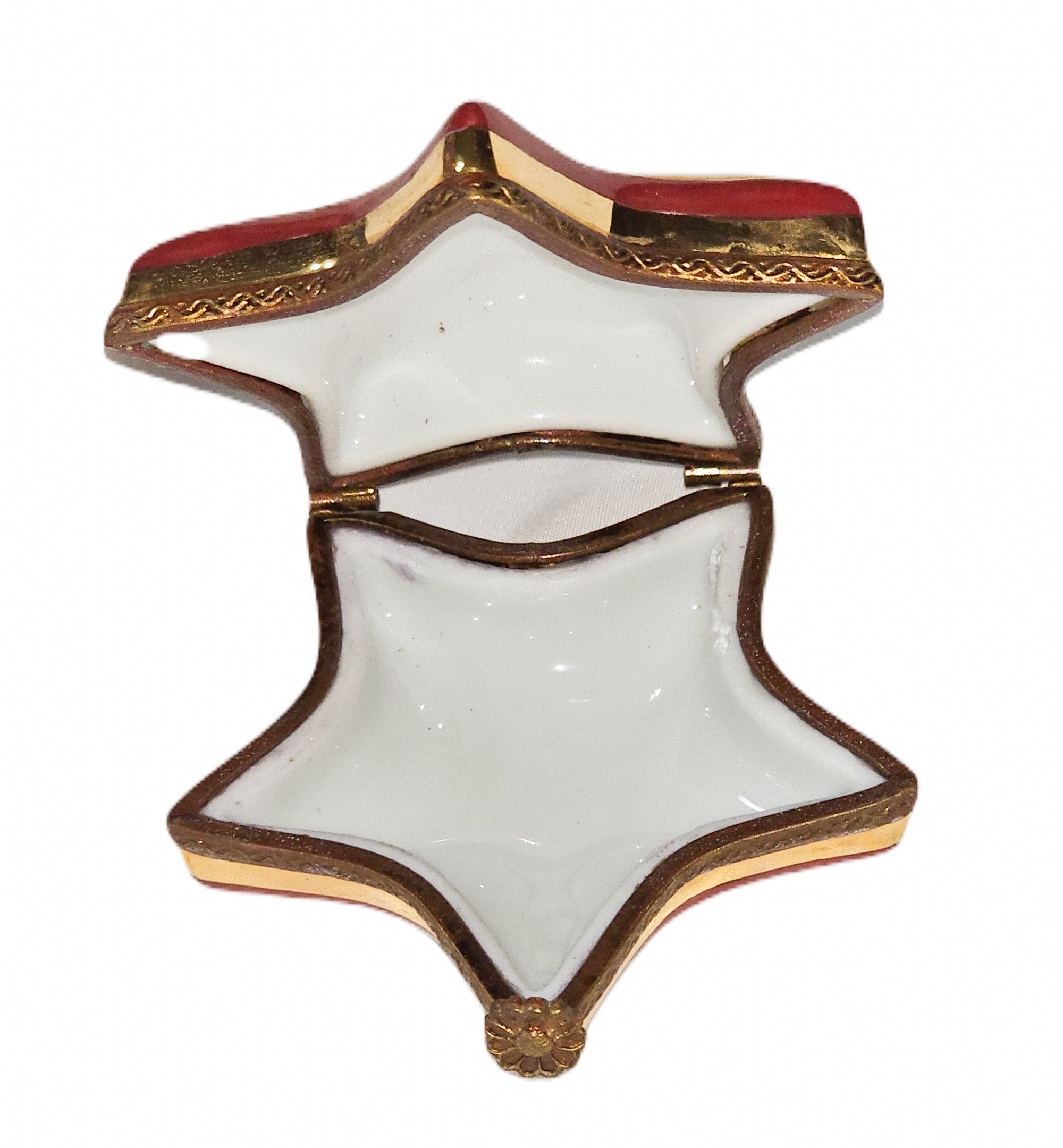 Christmas Star Keepsake Box Porcelain Limoges xmas French Trinket Box