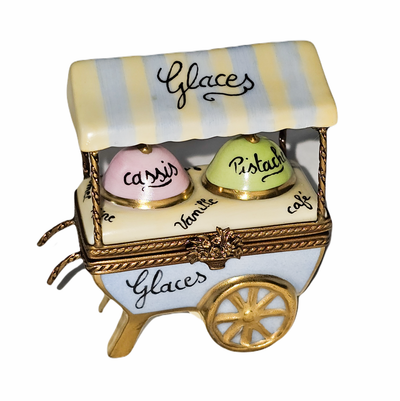 Limoges Boutique presents the Whimsical Ice Cream Cart, a genuine Limoges box painted by hand in France
