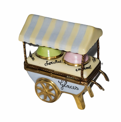 Whimsical Ice Cream Cart Limoges box, an heirloom-quality piece for collectors