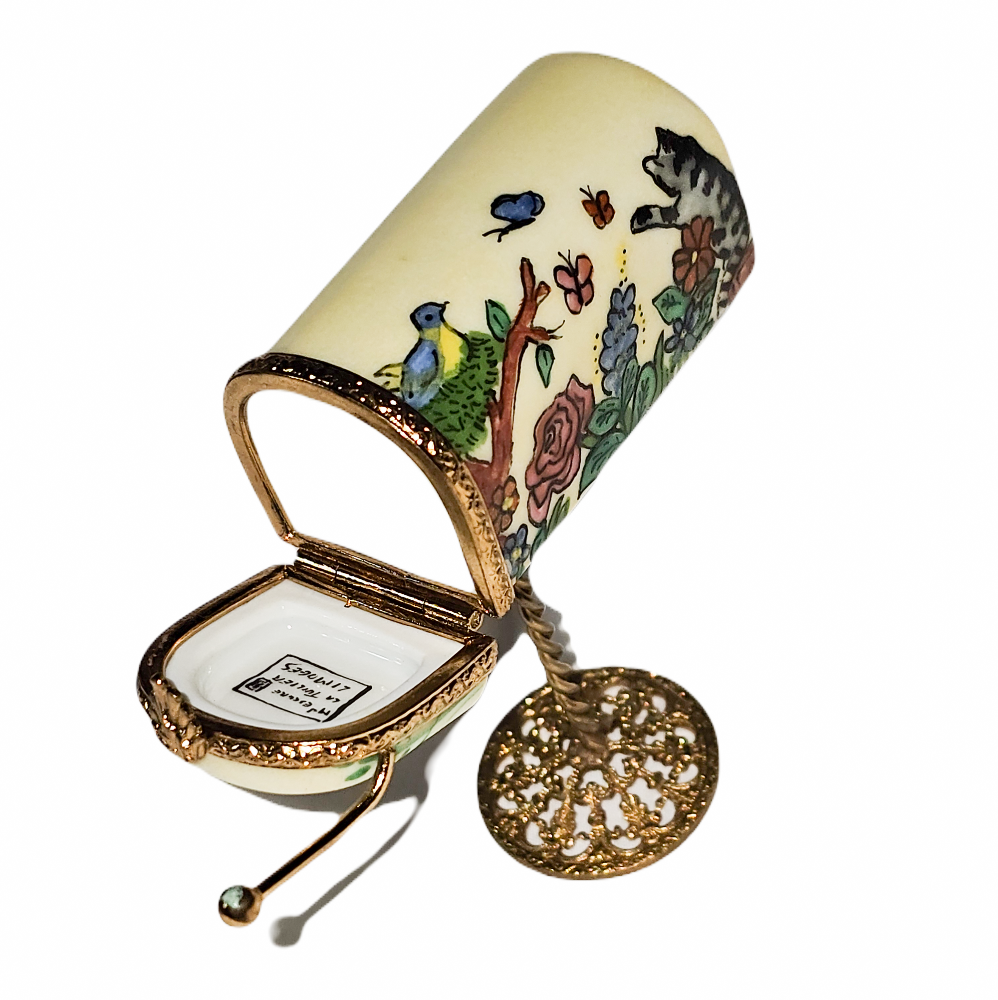 Charming Floral Limoges Mailbox Porcelain Limoges garden home French Trinket Box