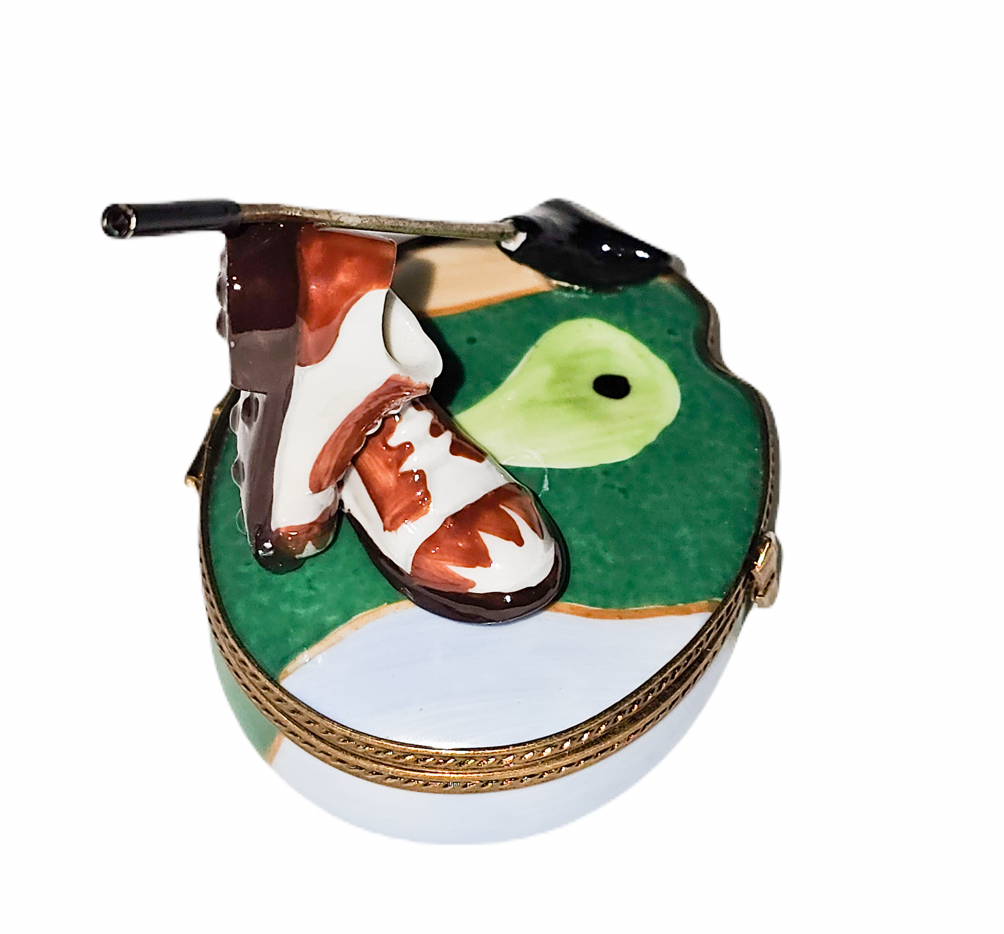 Golf Shoes and Club Collectible Porcelain Limoges sports French Trinket Box