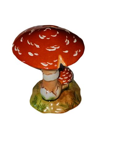 Whimsical Yellow Mushroom Delight Porcelain Limoges Vegetable French Trinket Box