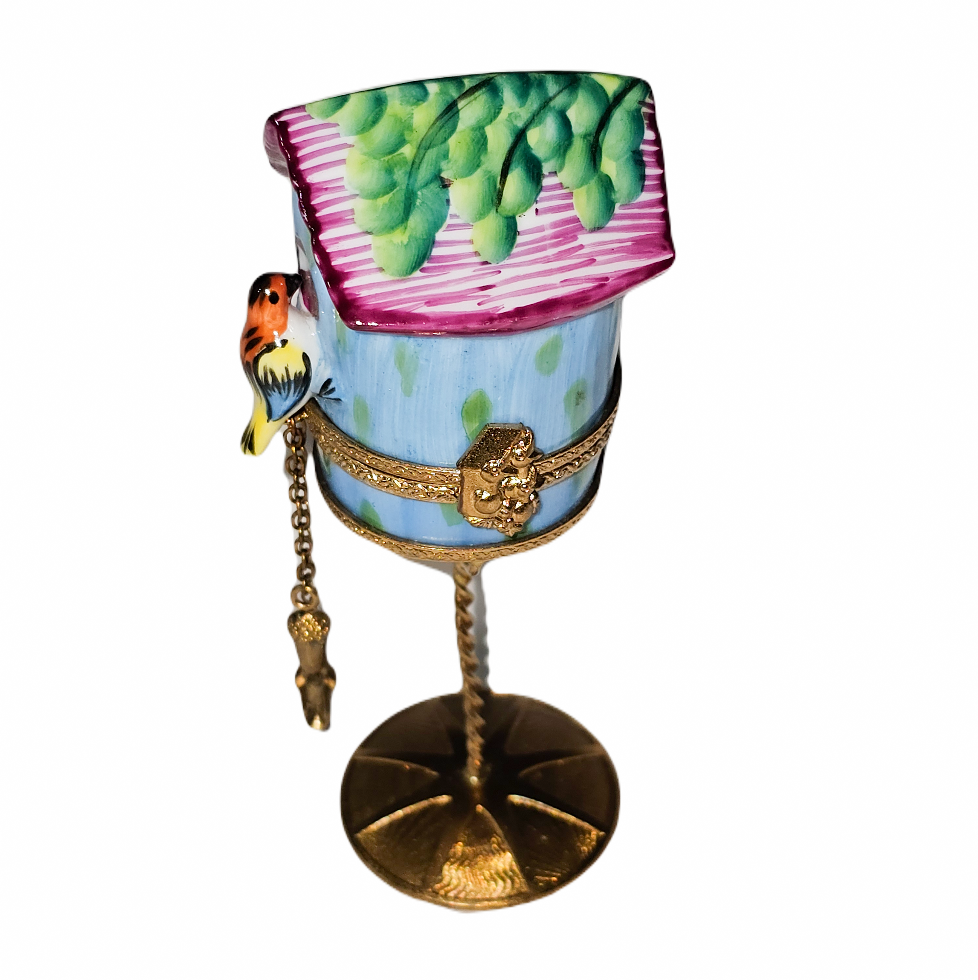 Whimsical Birdhouse Limoges Box Porcelain Limoges garden bird French Trinket Box