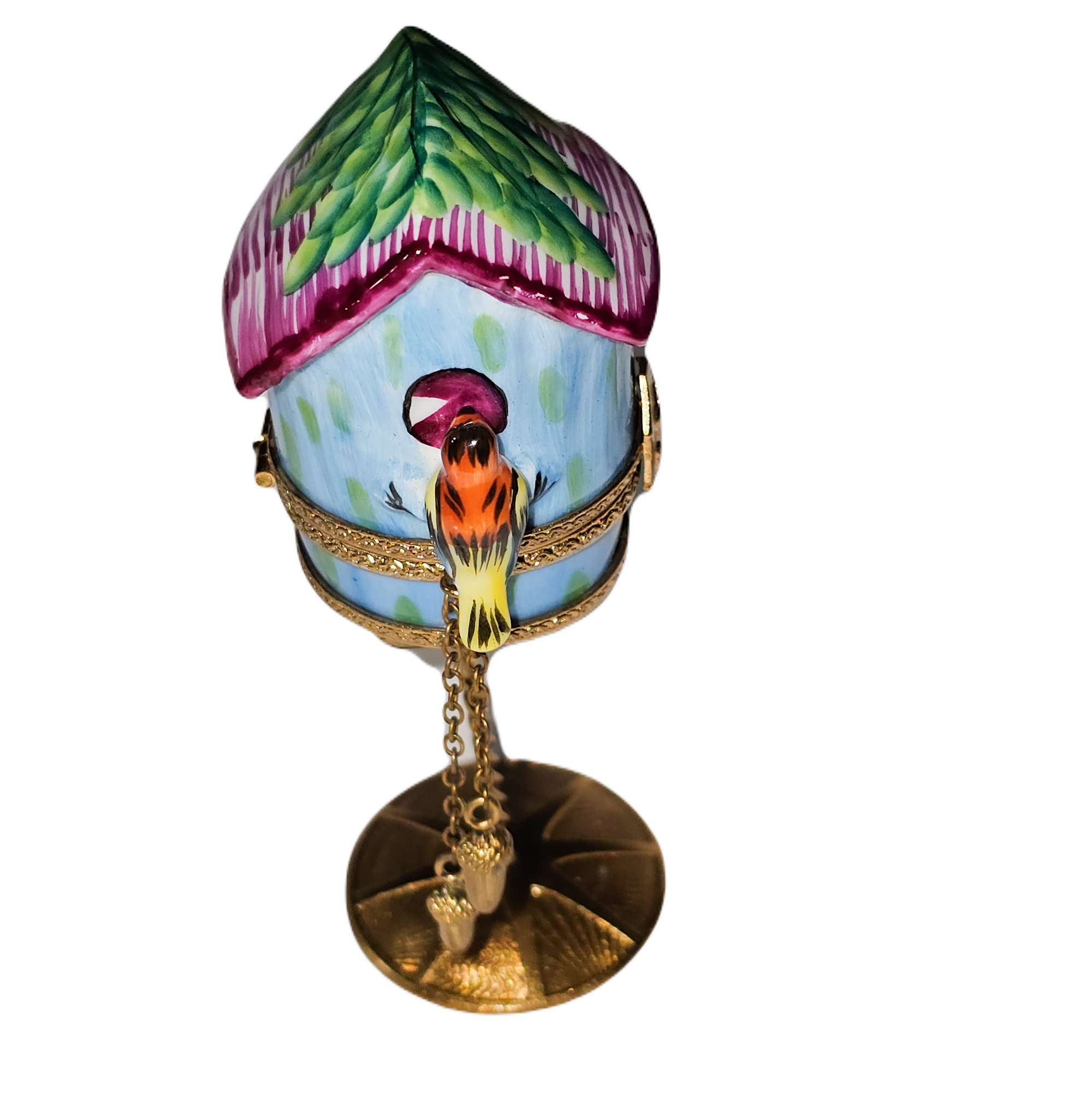 Whimsical Birdhouse Limoges Box Porcelain Limoges garden bird French Trinket Box