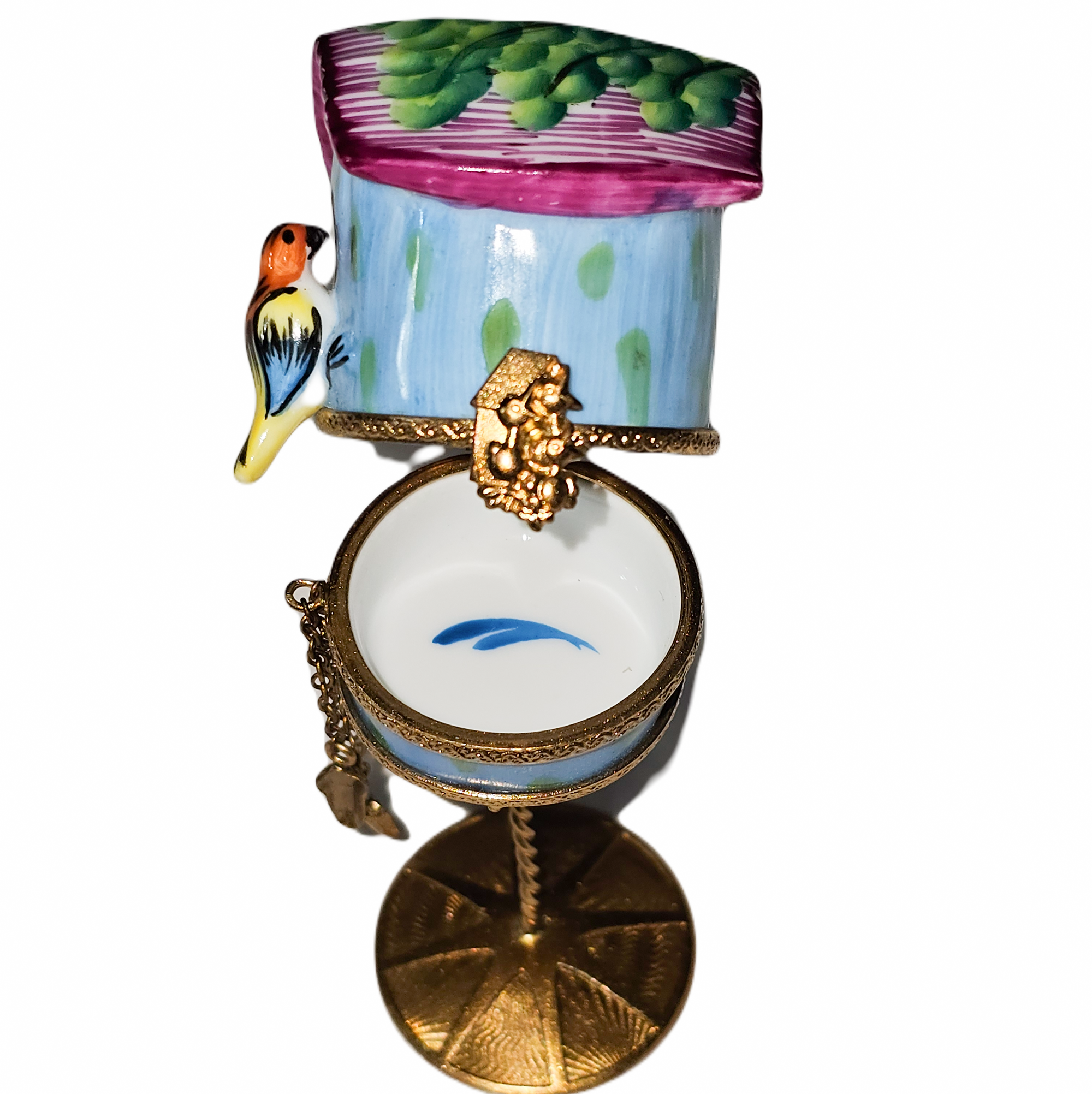 Whimsical Birdhouse Limoges Box Porcelain Limoges garden bird French Trinket Box