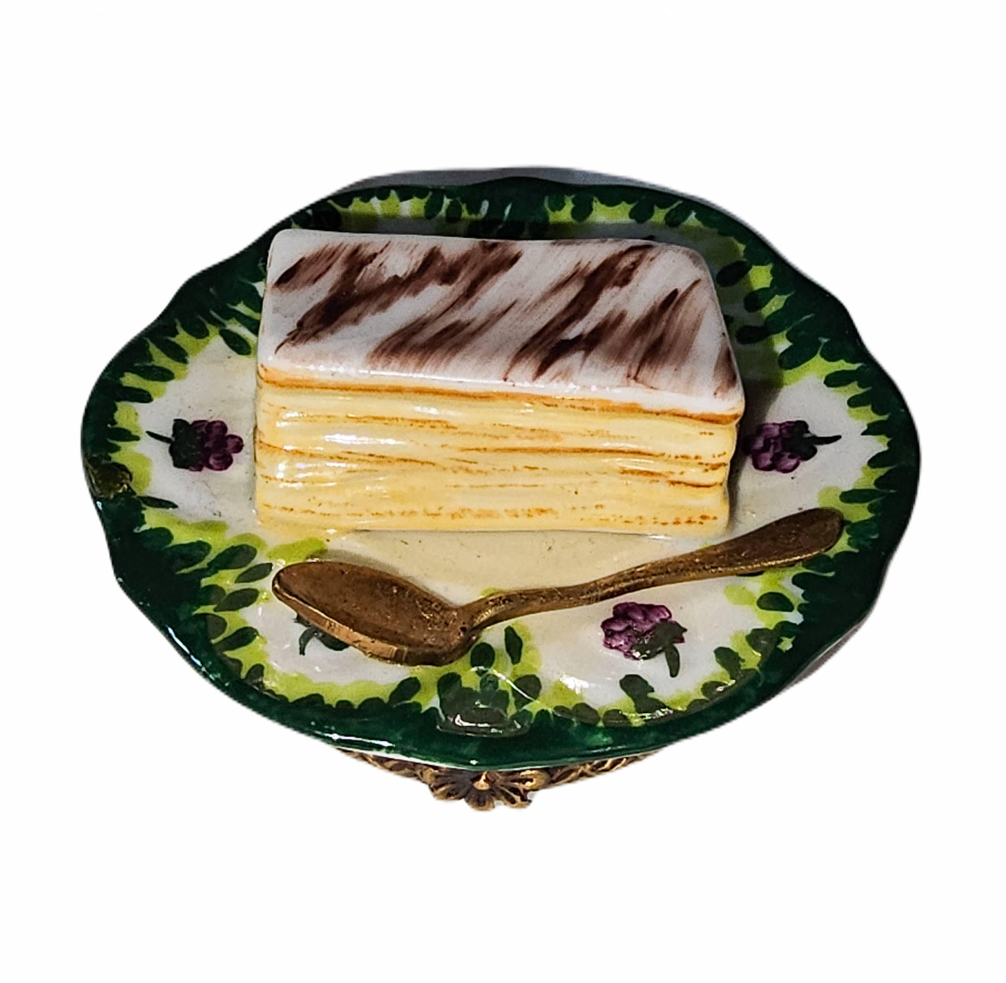 Napoleon Pastry Delight Box Porcelain Limoges Dessert French Trinket Box