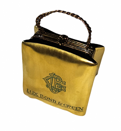 Lux Bond Green Gold Bag Porcelain Limoges purses bags French Trinket Box