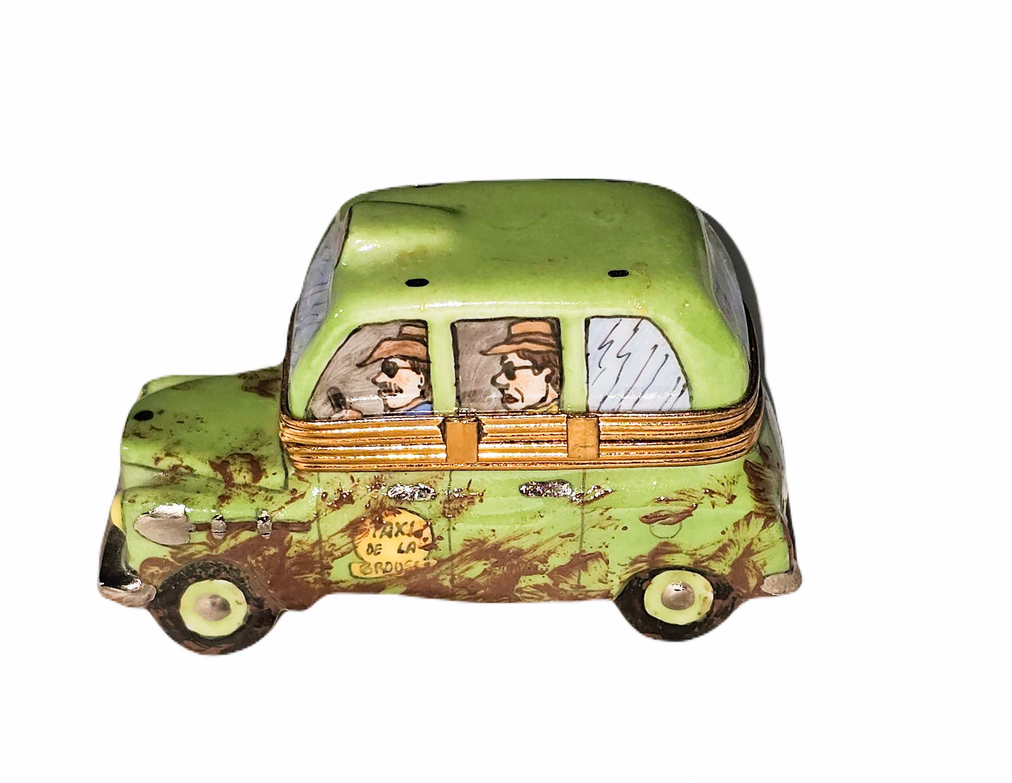 Jungle Adventure Taxi Box Porcelain Limoges vehicle travel French Trinket Box