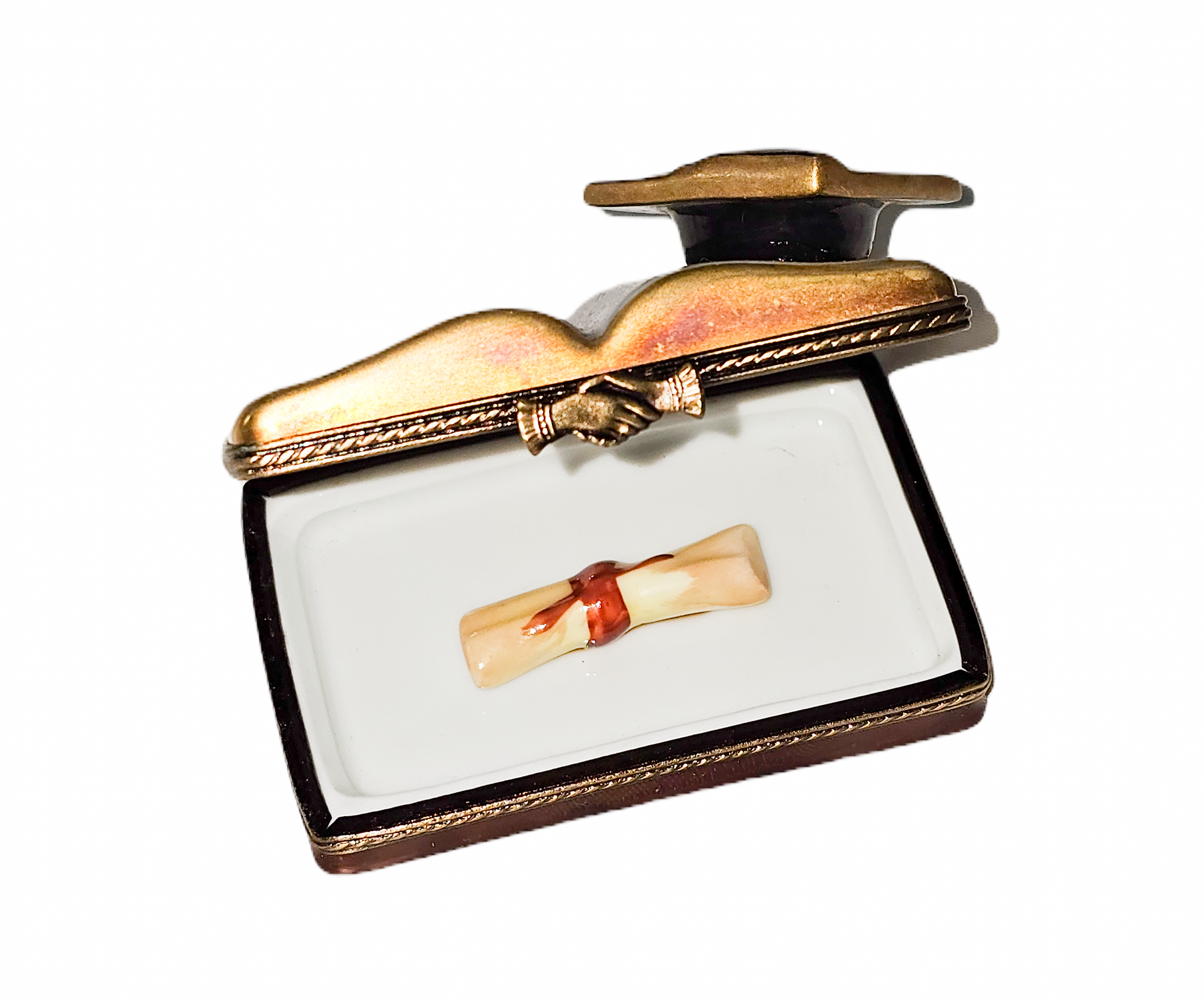 Graduation Cap on Book Limoges Box Porcelain Limoges Graduation professional French Trinket Box